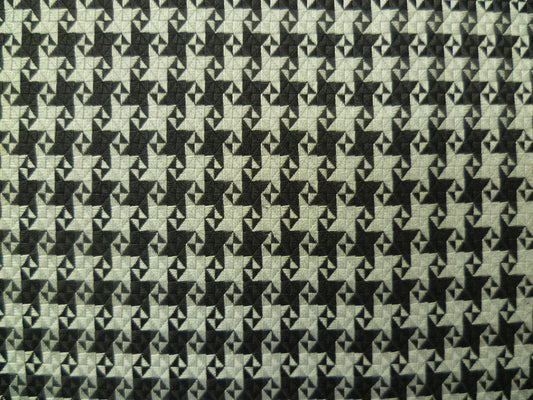 Silver and Black Houndstooth Cotton