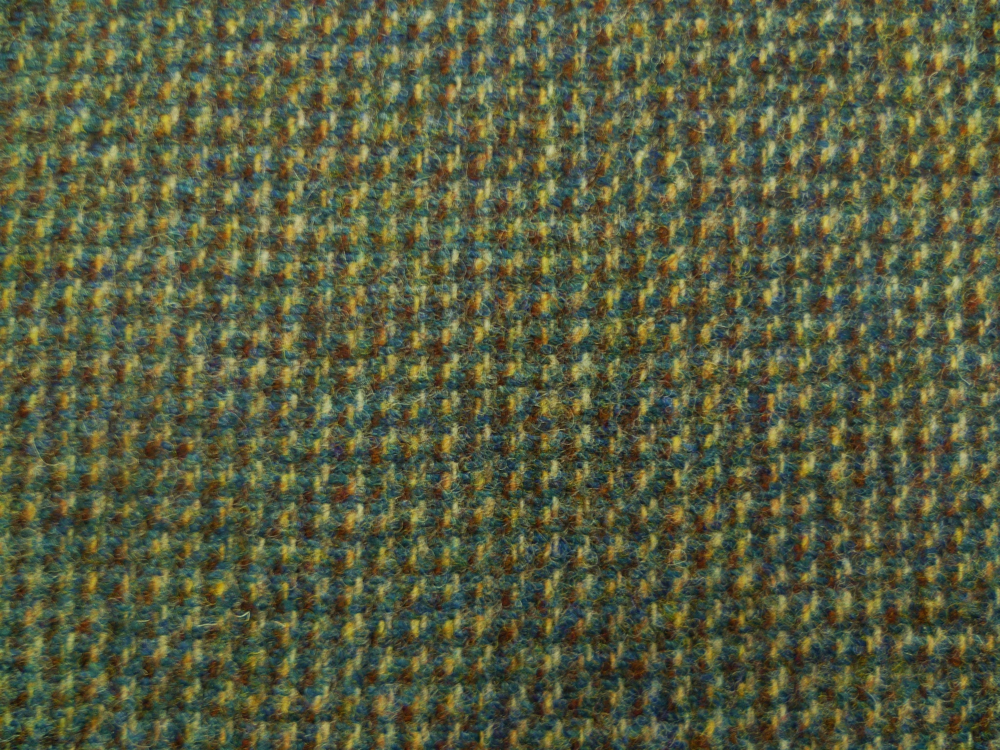 Teal, Brown and Beige Neat Barleycorn Patterned Wool Tweed – Sultan's ...