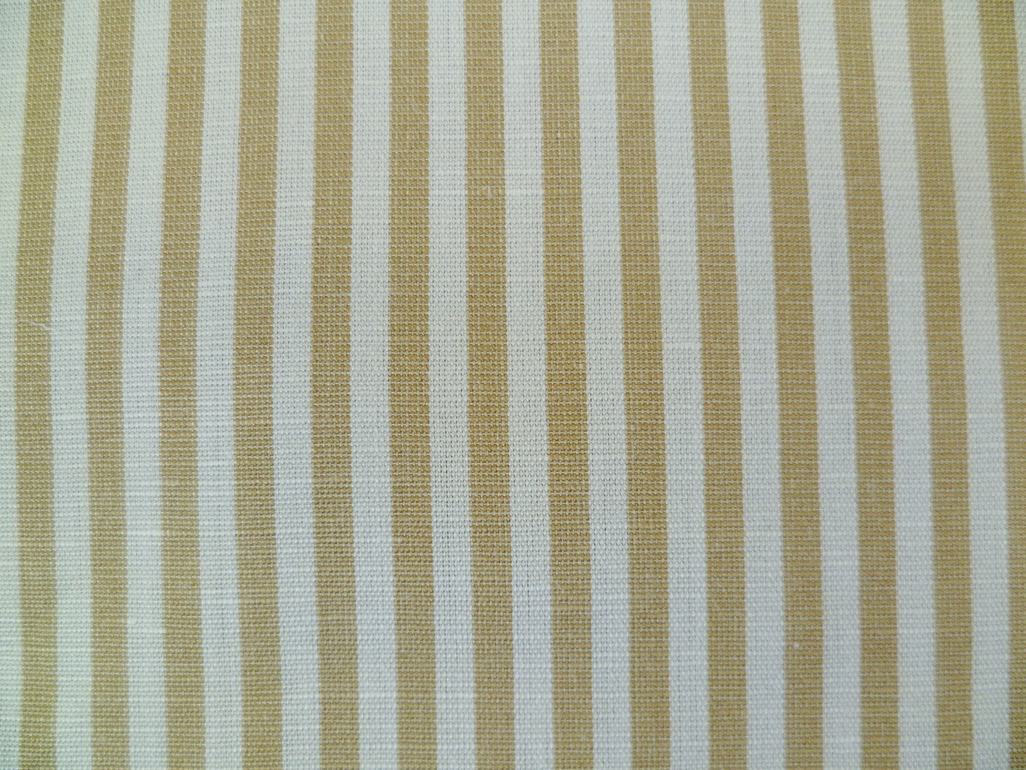 Taupe and White Cotton-Linen Stripe