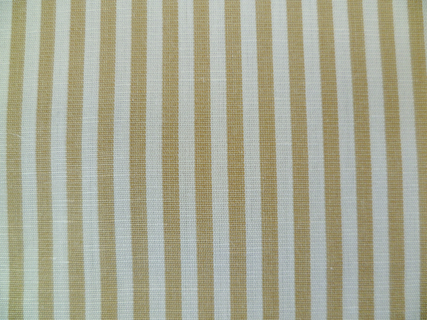 Taupe and White Cotton-Linen Stripe
