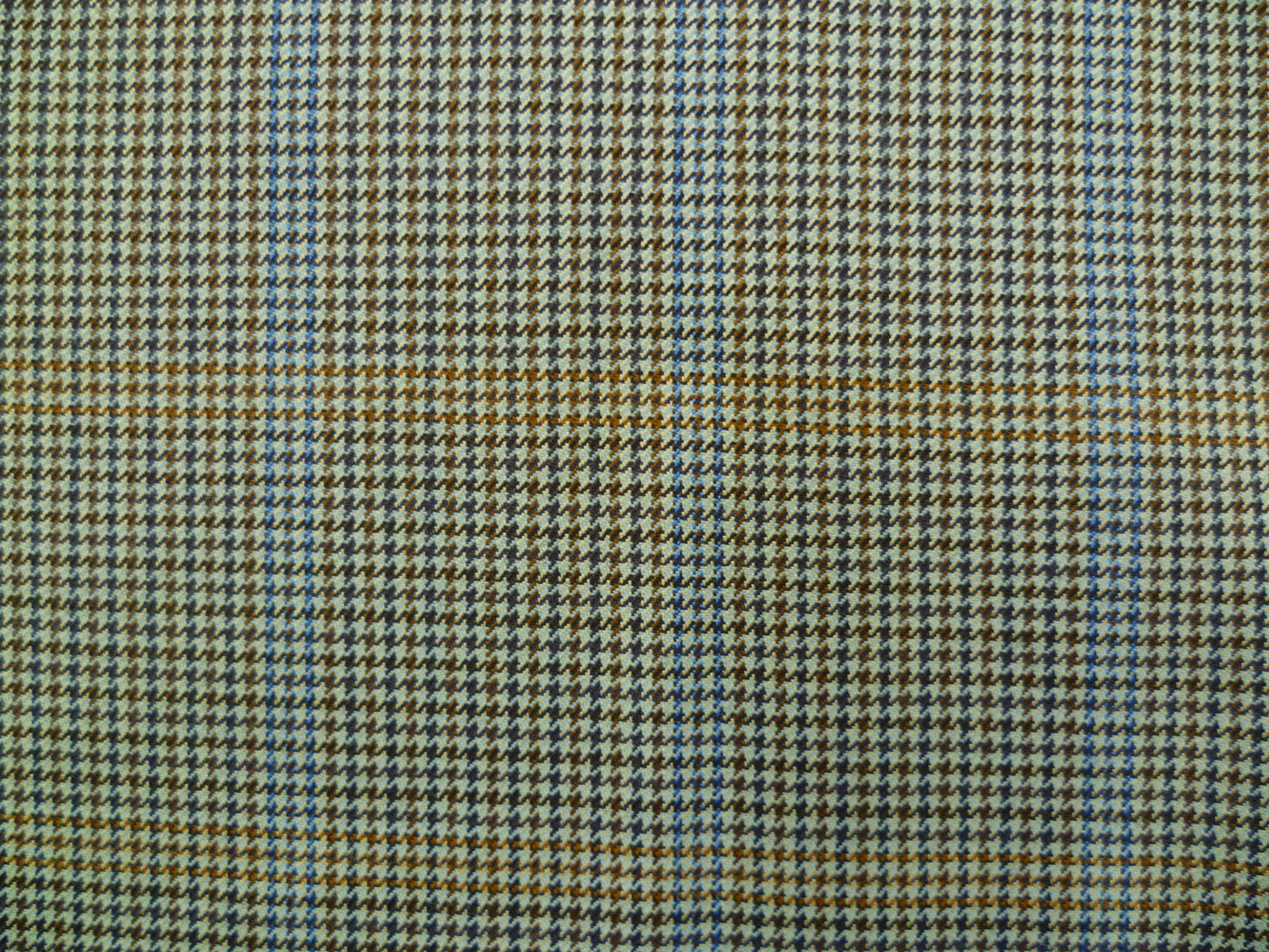 Mixed Blue, Beige, Brown Dogstooths and Blue Overchecked Wool