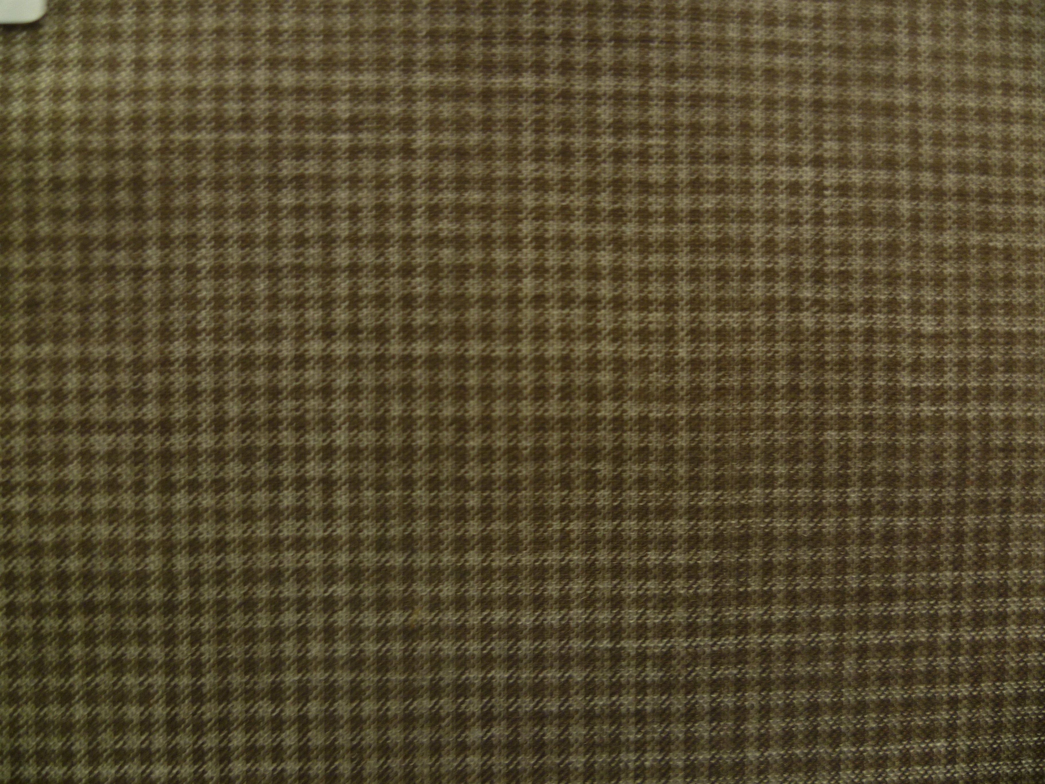 Beige Brown Check Silk Wool Blazer Suiting