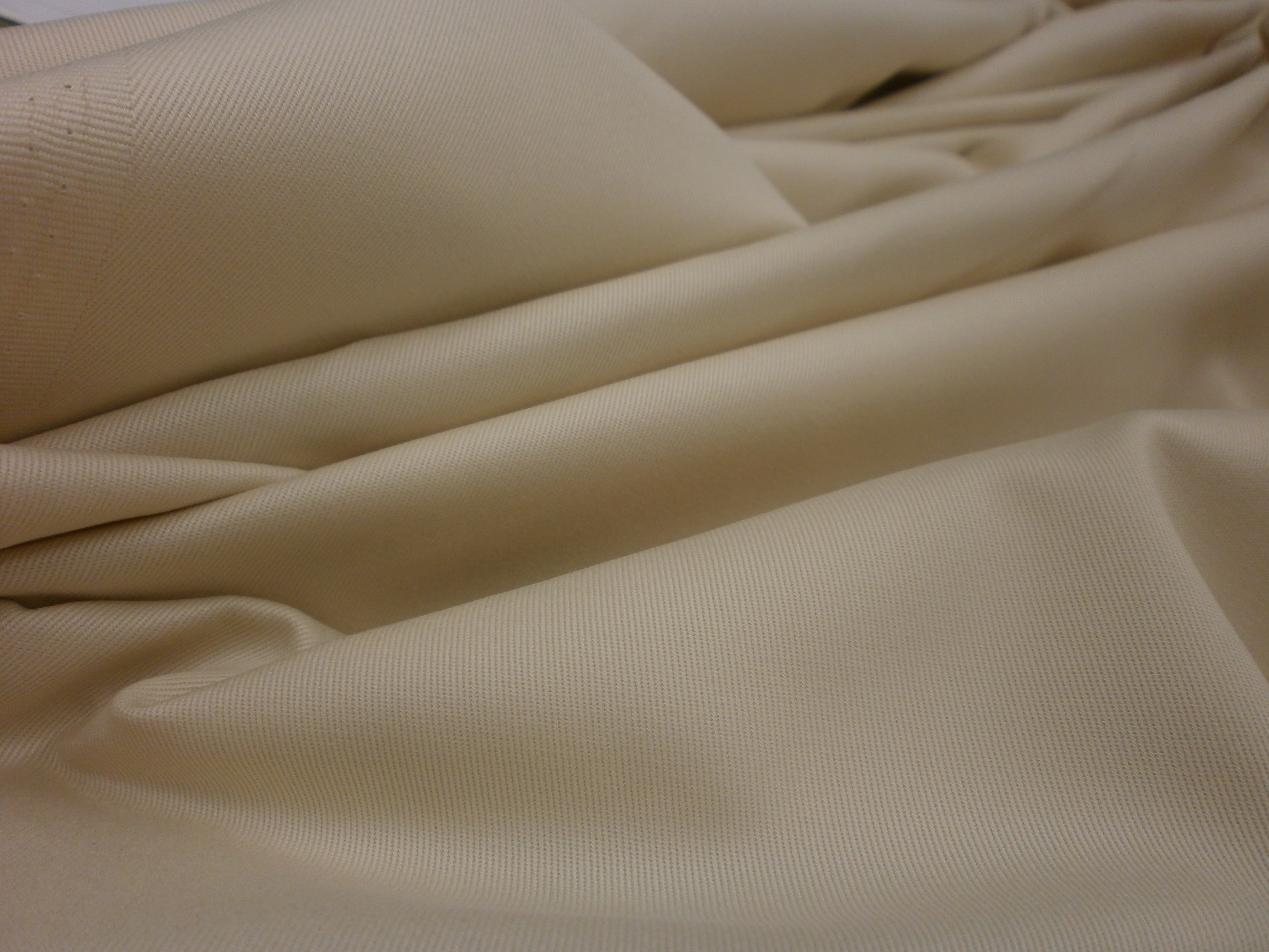 Beige Plain Cotton Suiting