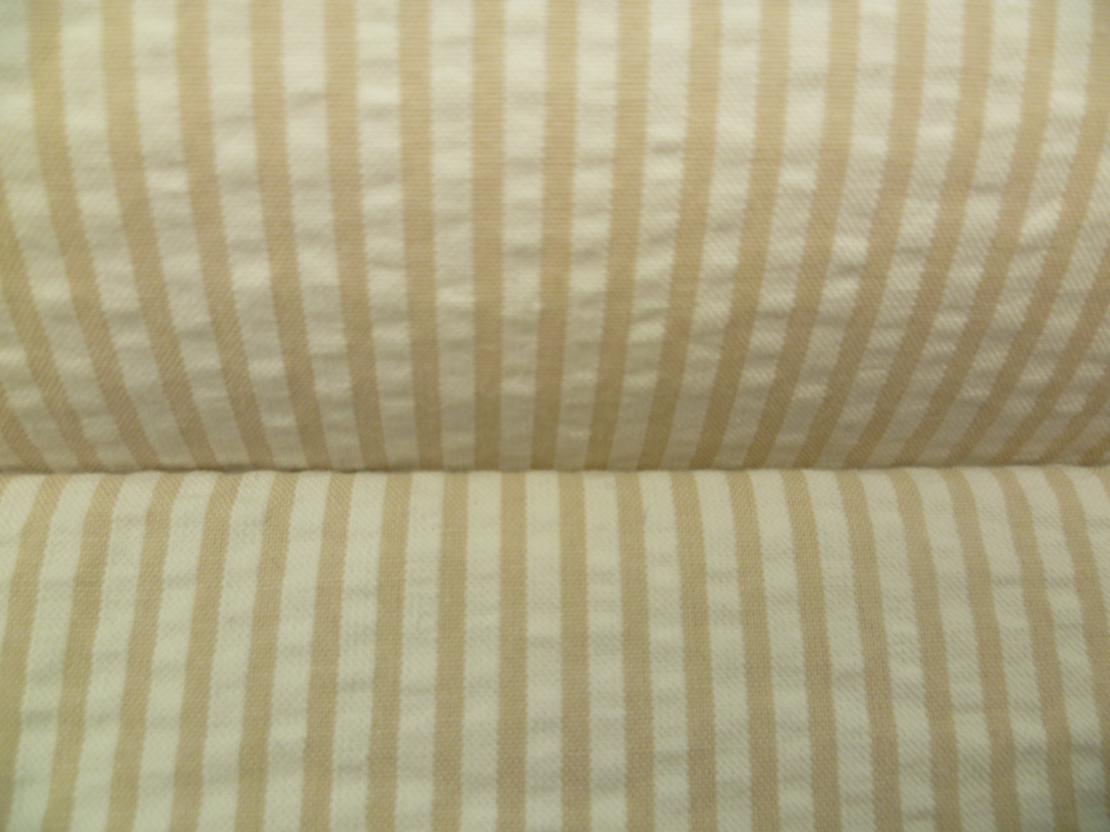 Beige White Stripe Cotton Shirting