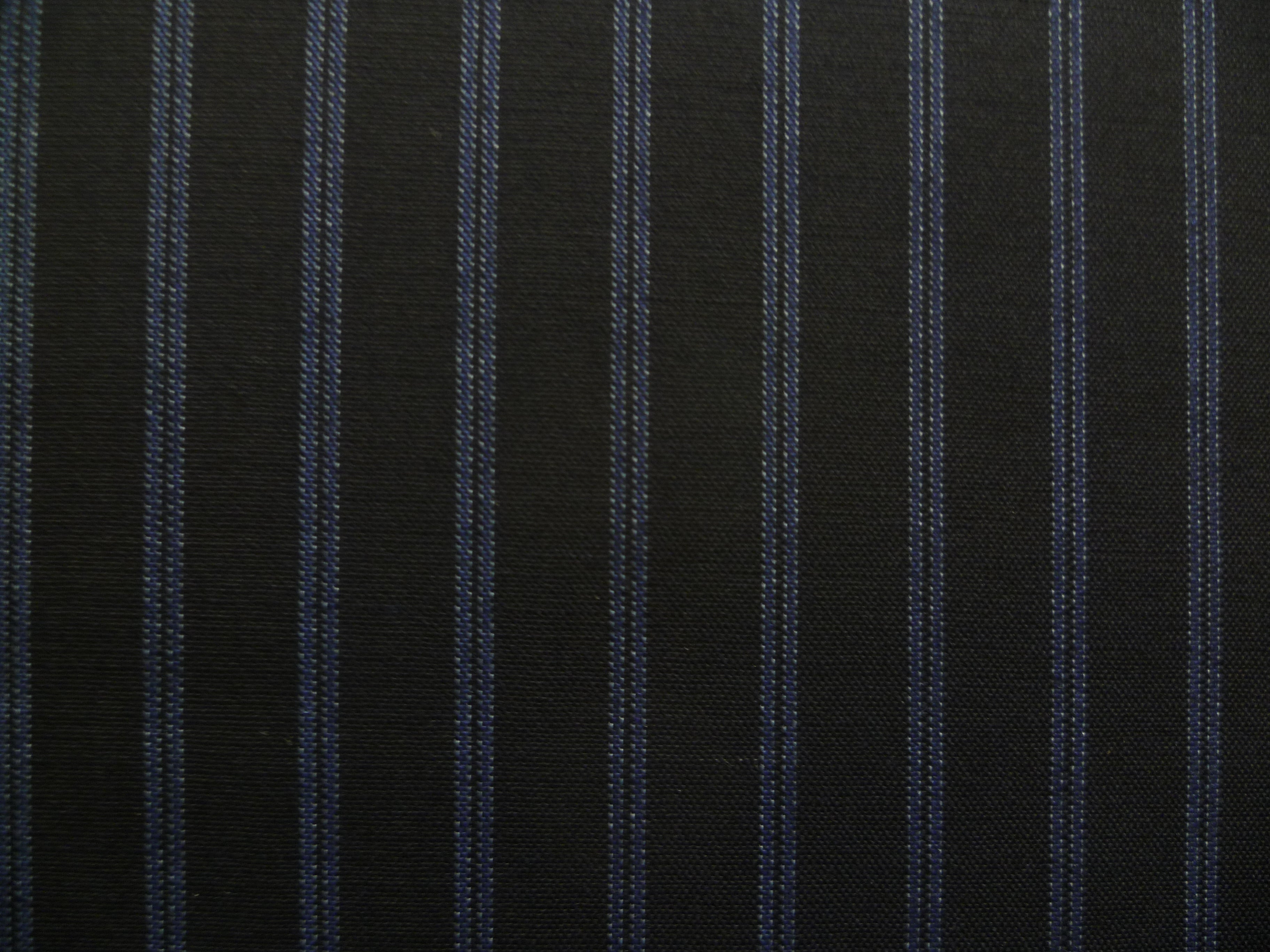 Black Blue Stripe Wool Suiting