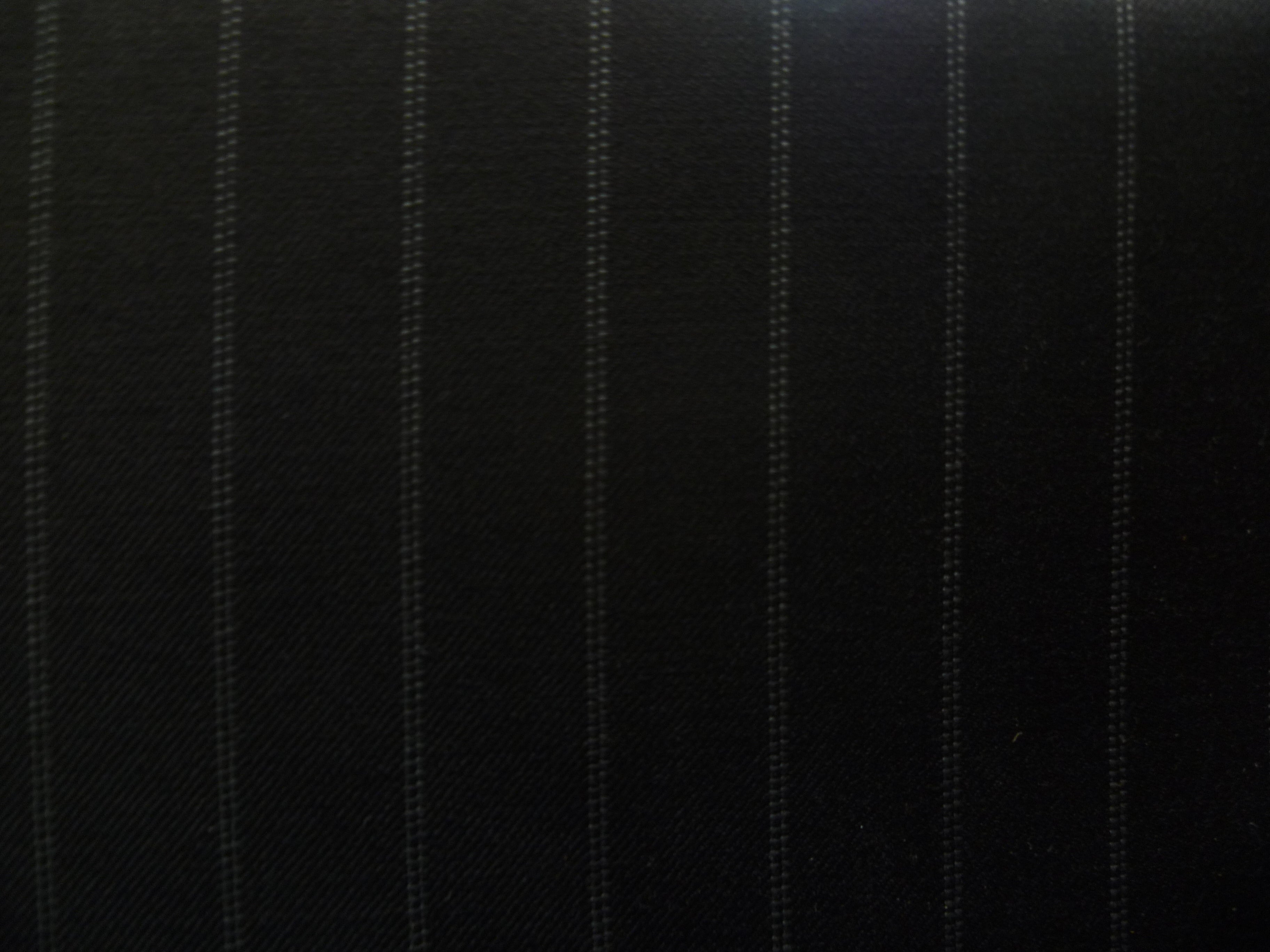 Black Blue Stripe Wool Suiting