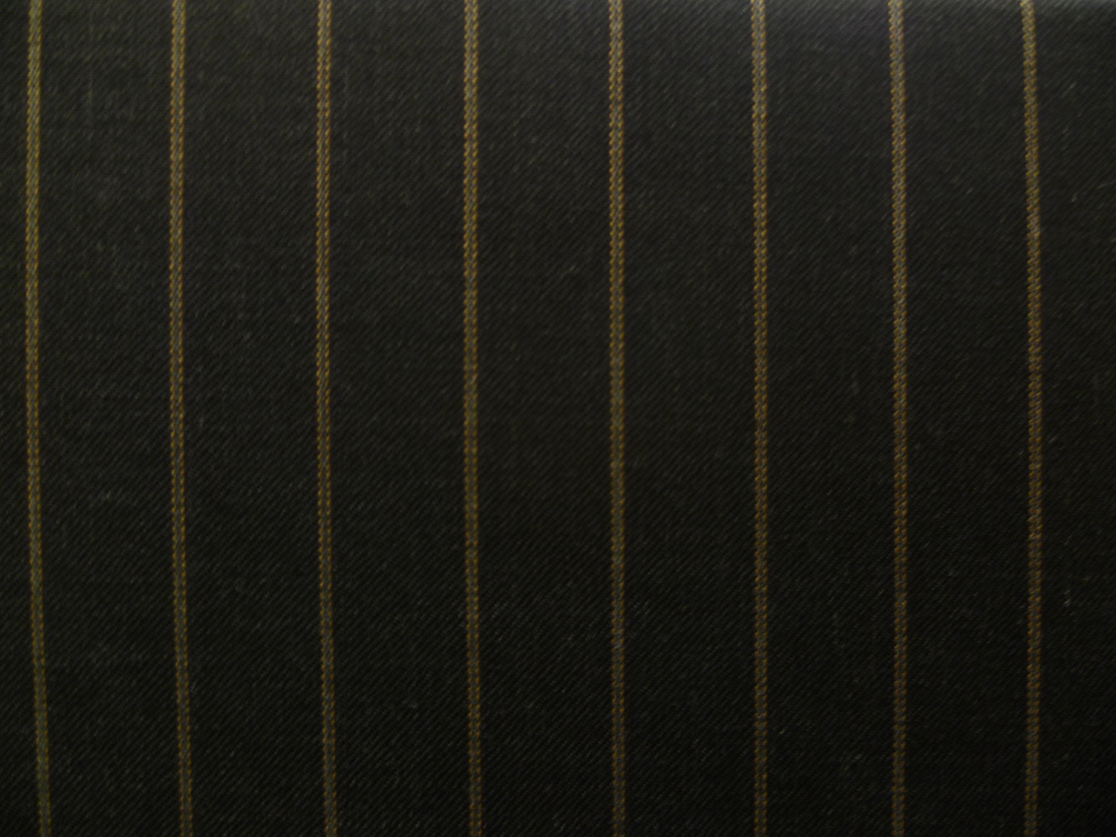 Black Gold Stripe Worsted Wool Suiting