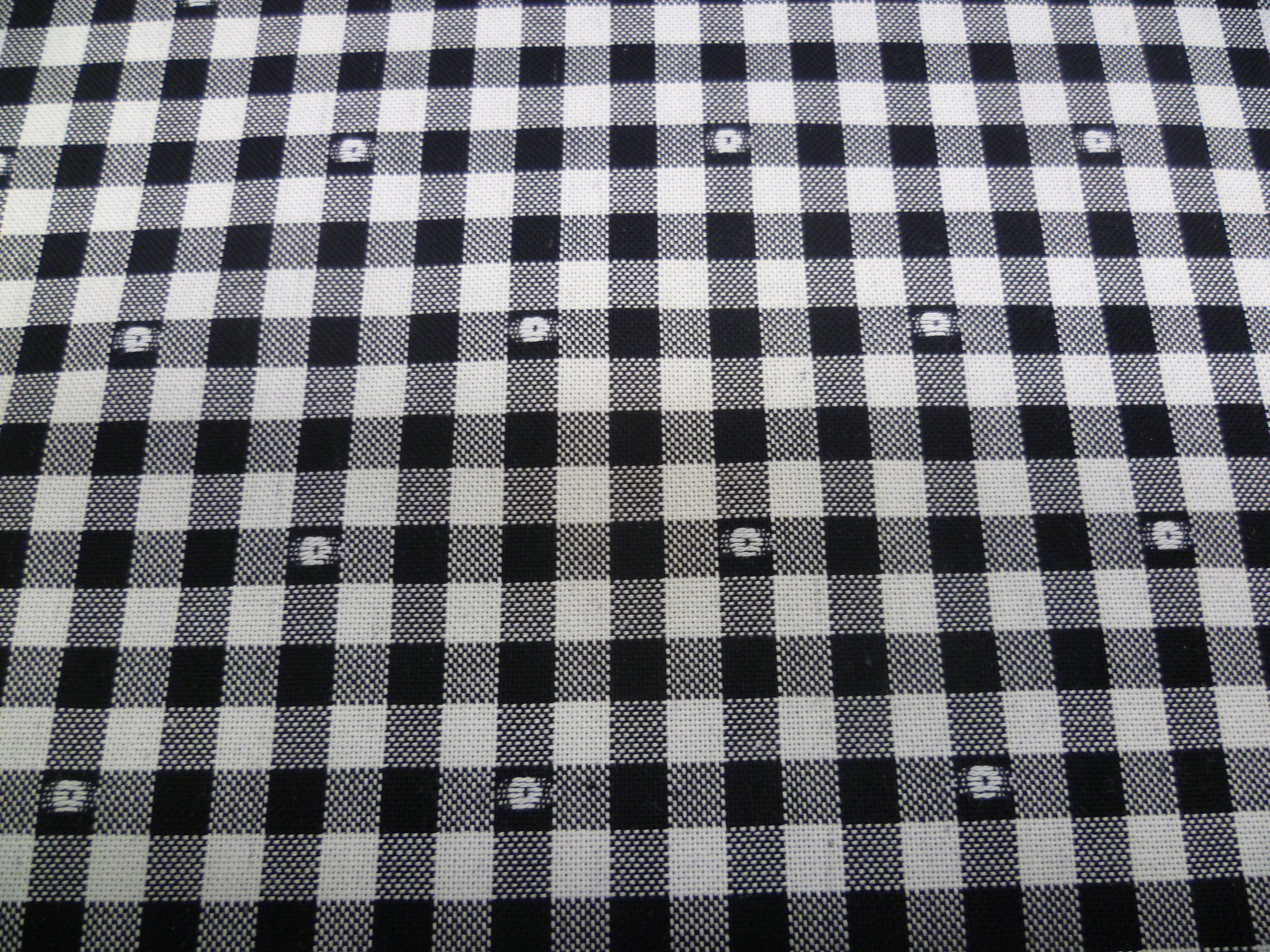 Black White Check Cotton Dresses Shirting