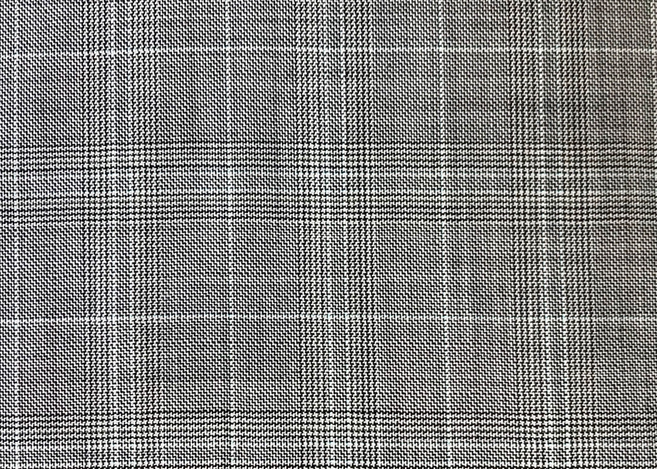 Black White Check Wool Blazer Suiting