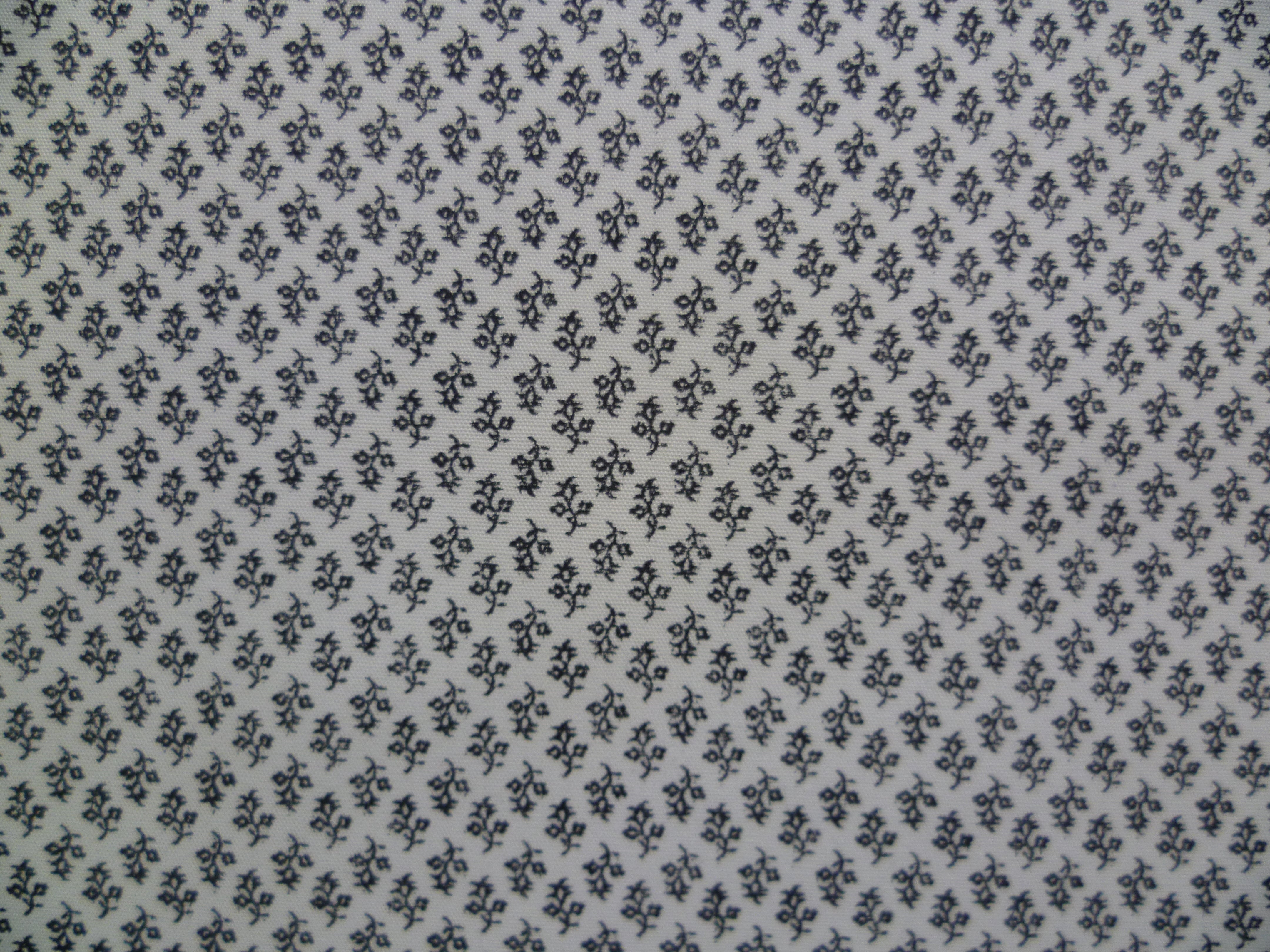 Black White Floral Cotton Shirting