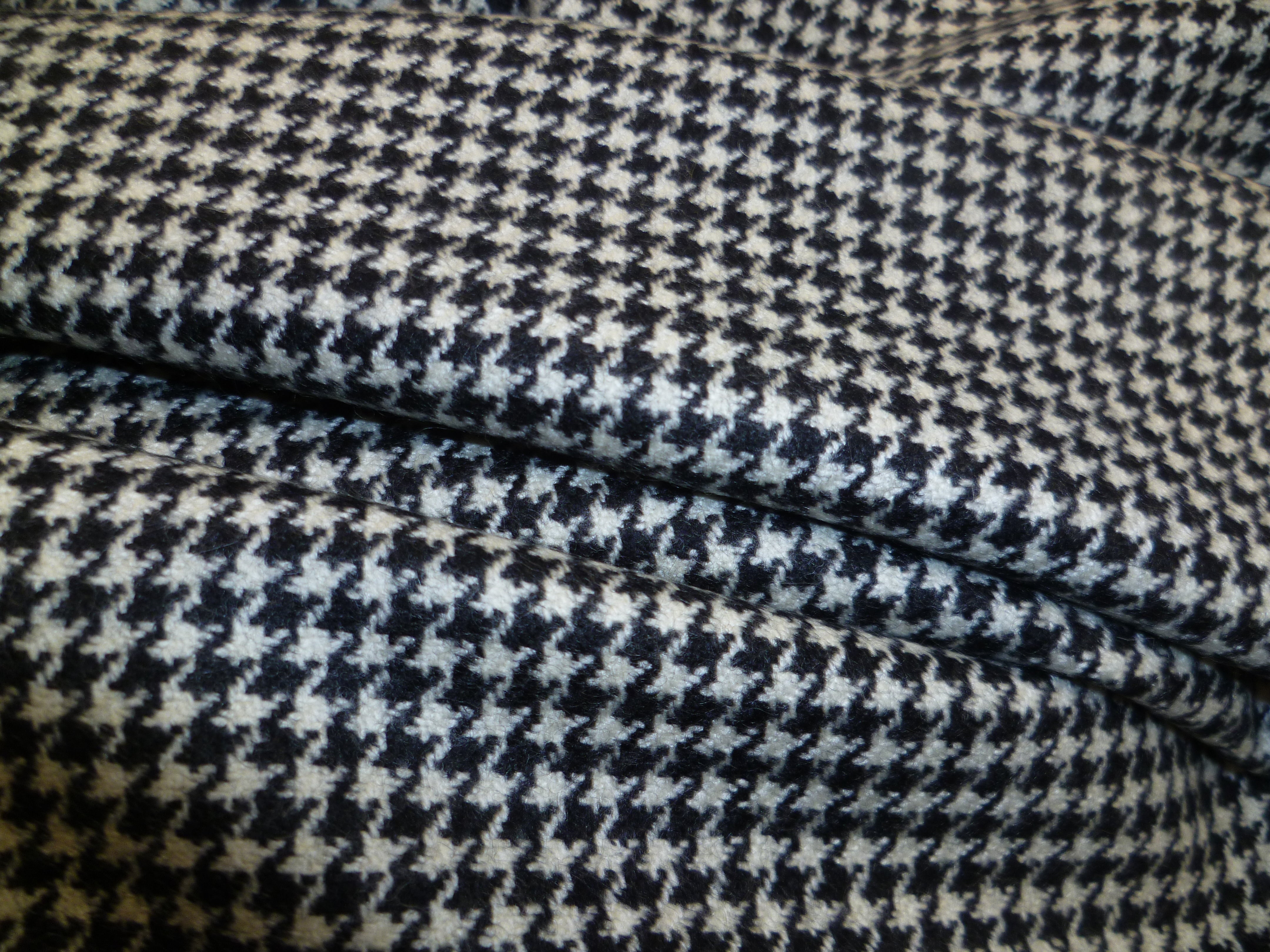 Black White Houndstooth Cashmere Blazer