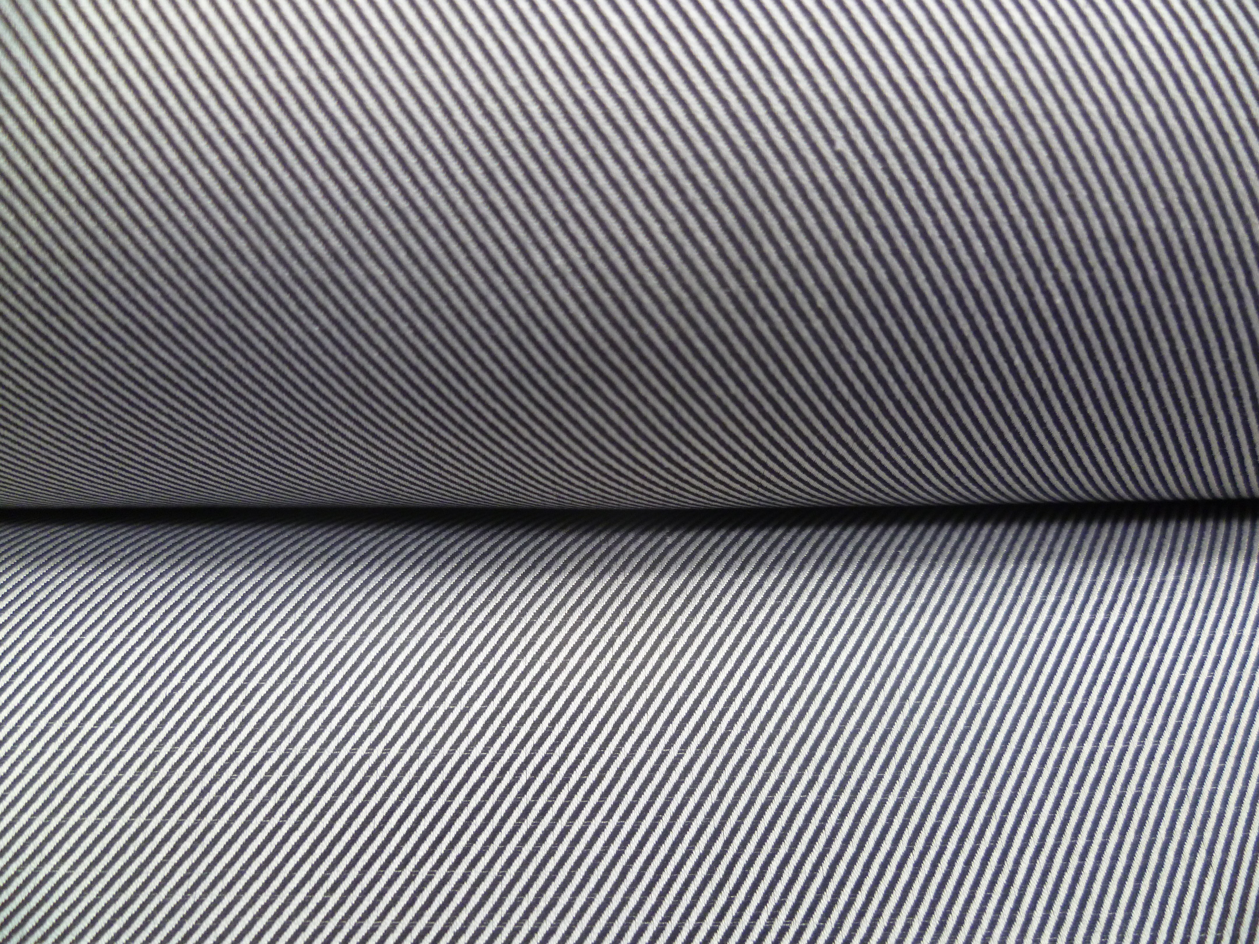 Black White Stripe Cotton Shirting