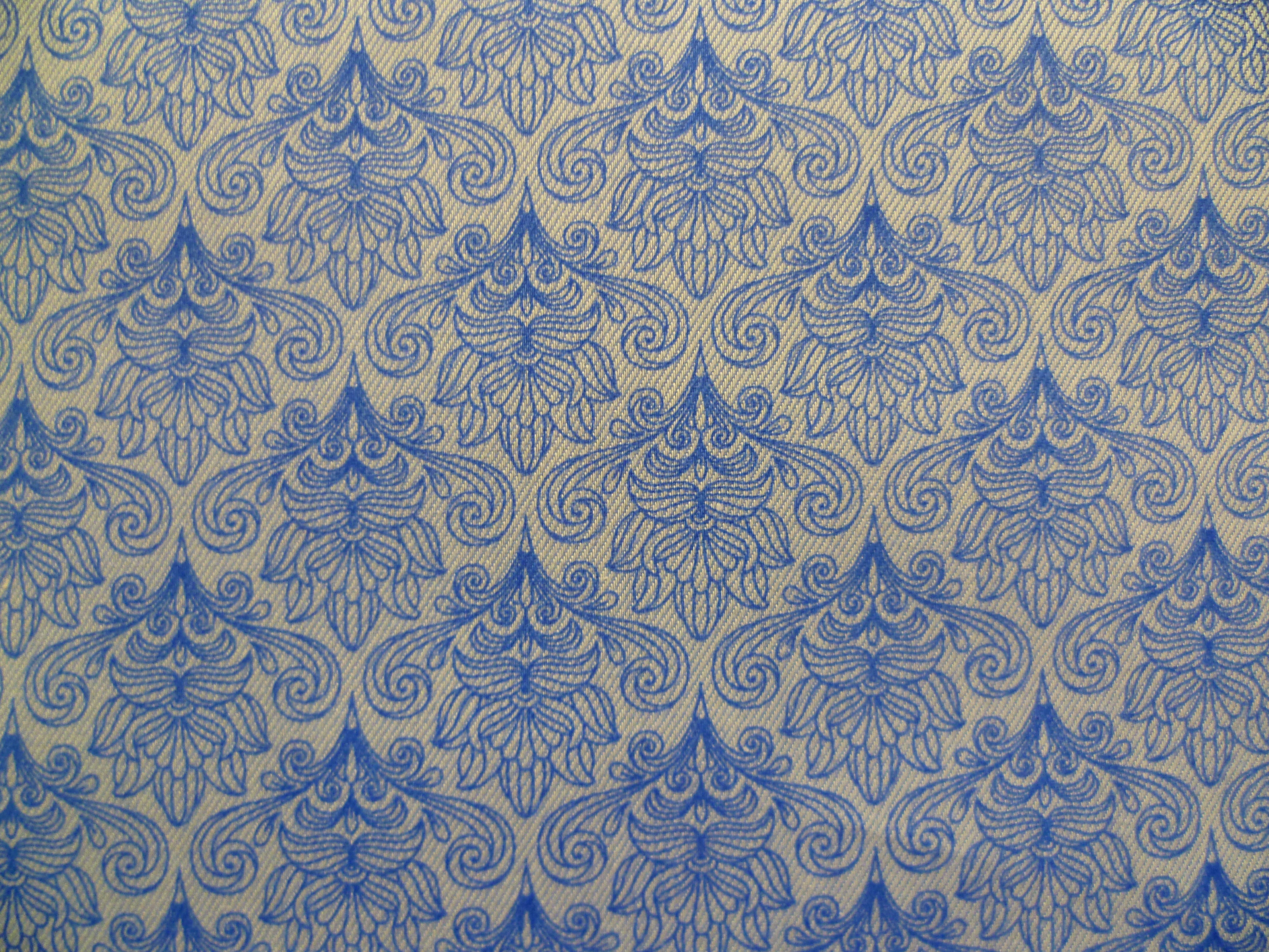 Blue Beige Floral Cotton Shirting