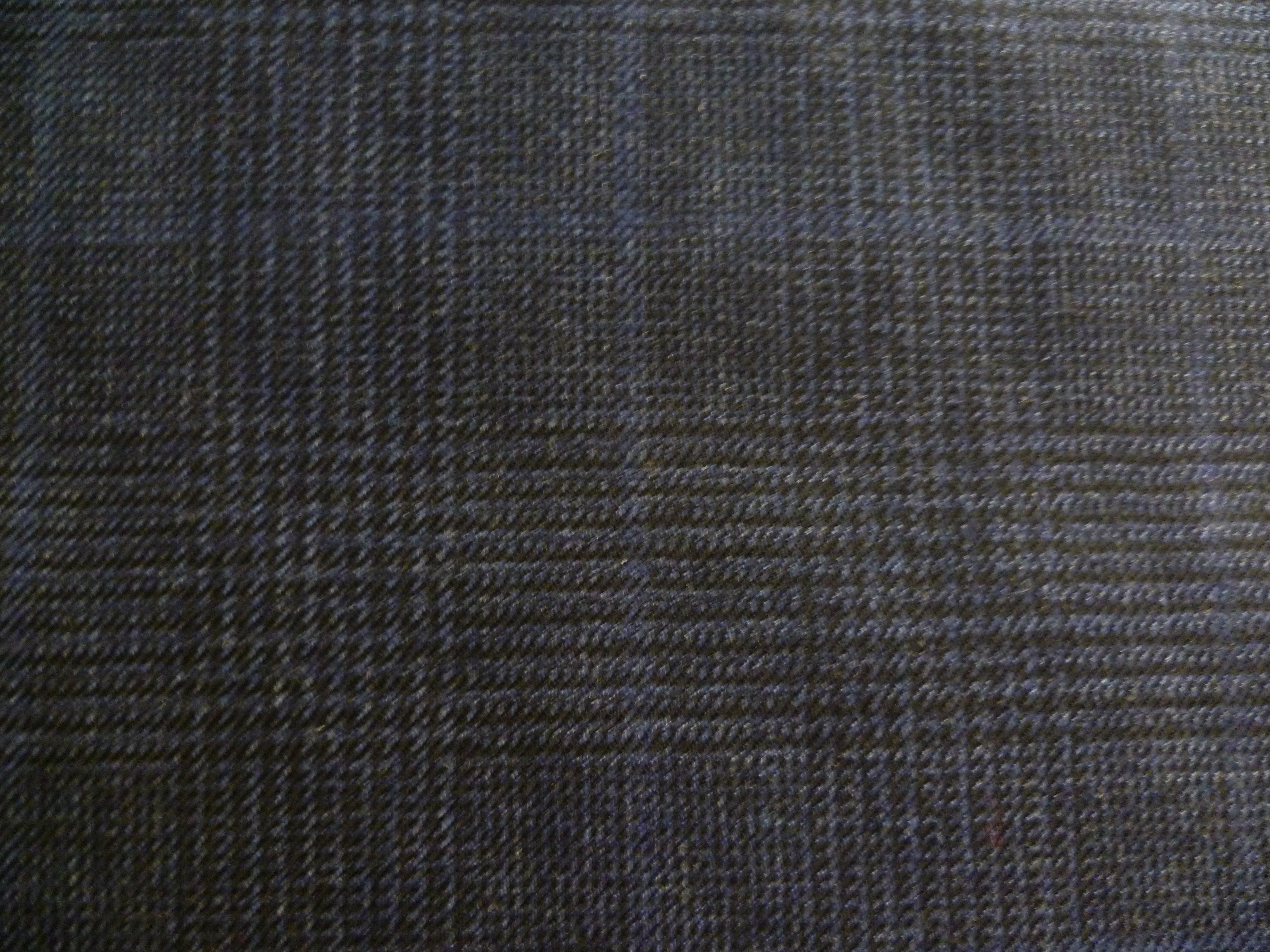 Blue Black Check Wool Suiting