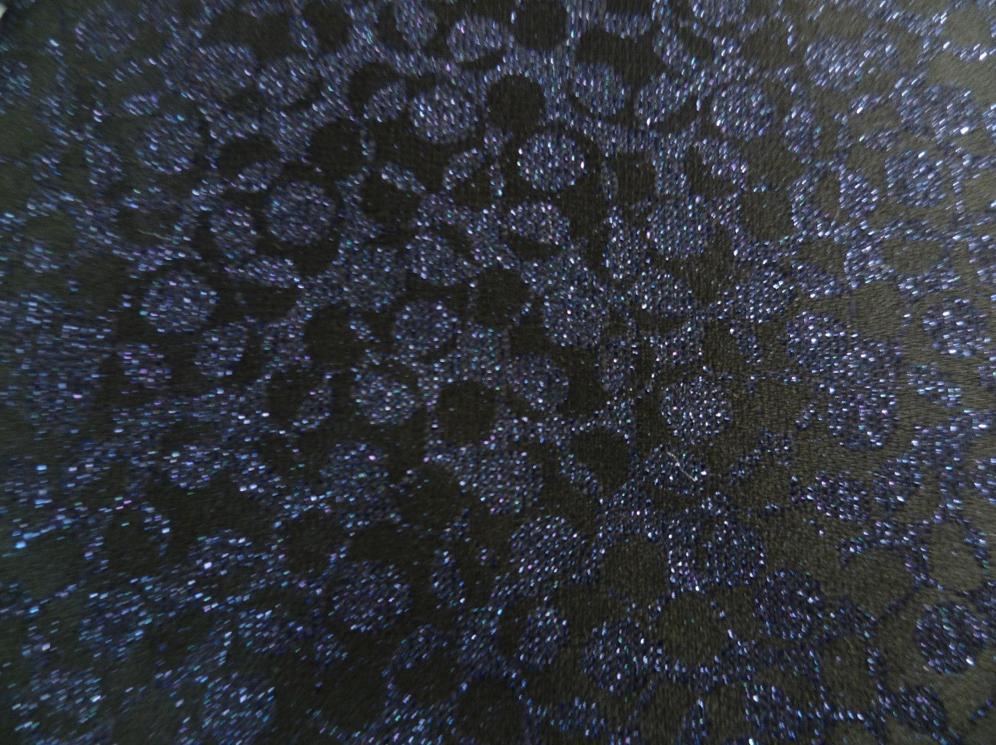 Blue Black Floral Silk Viscose Formal Suiting