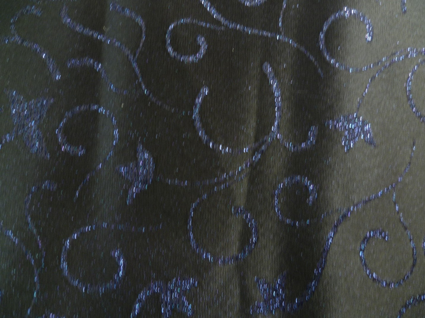 Blue Black Floral Silk Viscose Formal Suiting