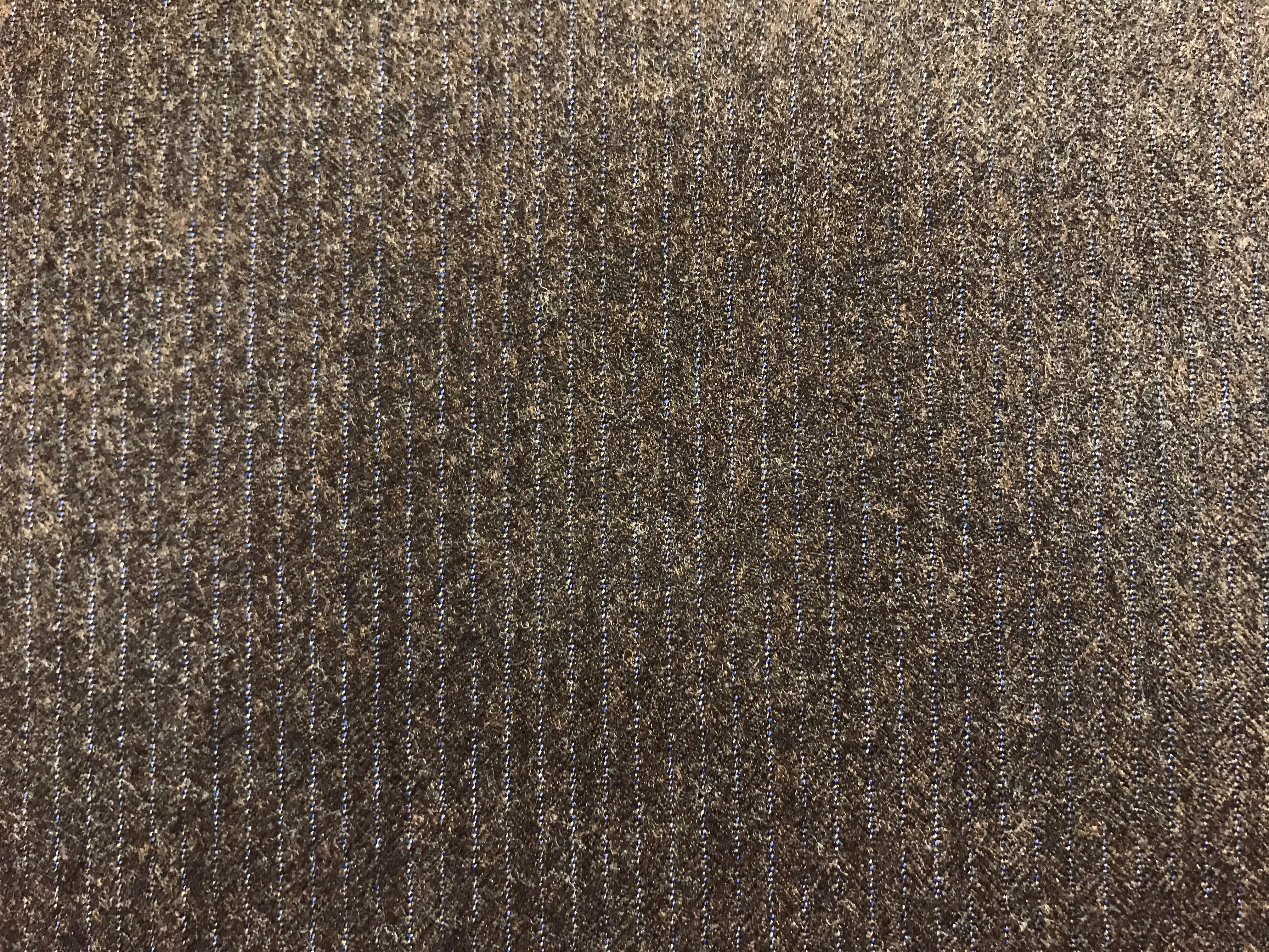 Blue Brown Herringbone Wool Blazer Suiting