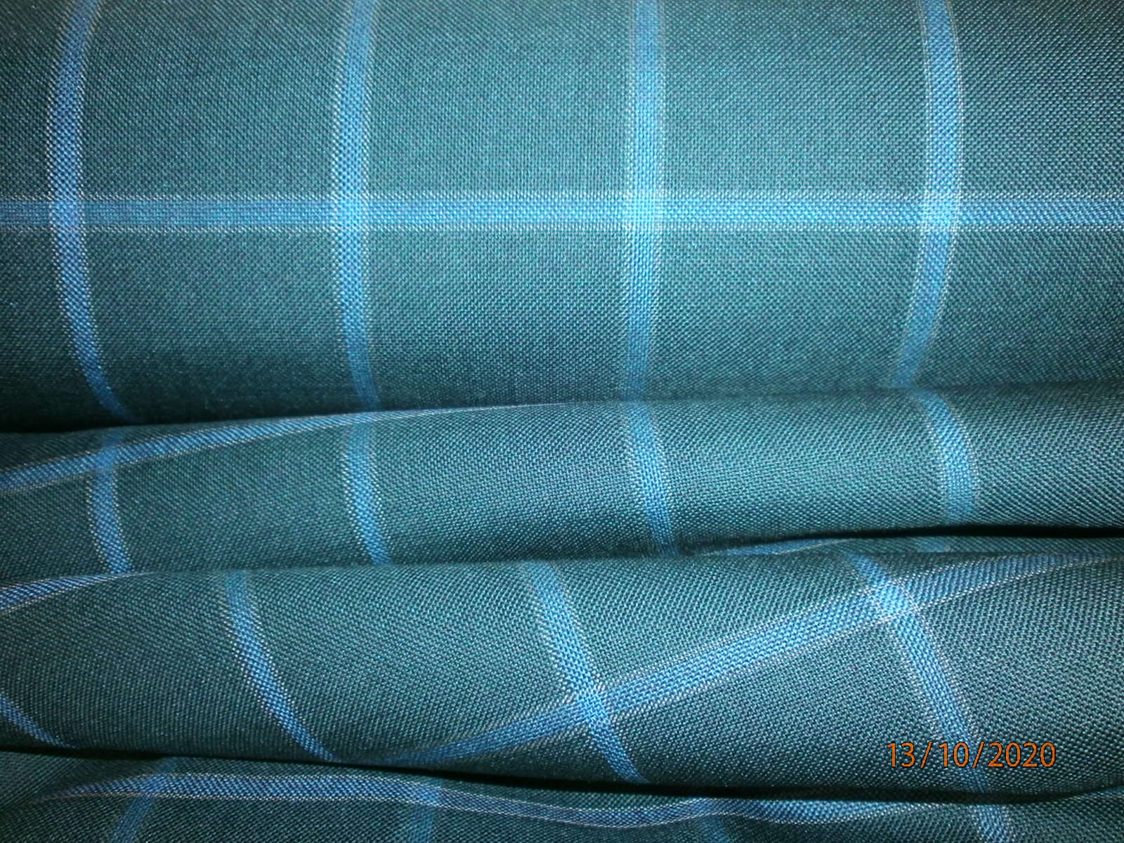 Blue Green Check Wool Blazer Suiting