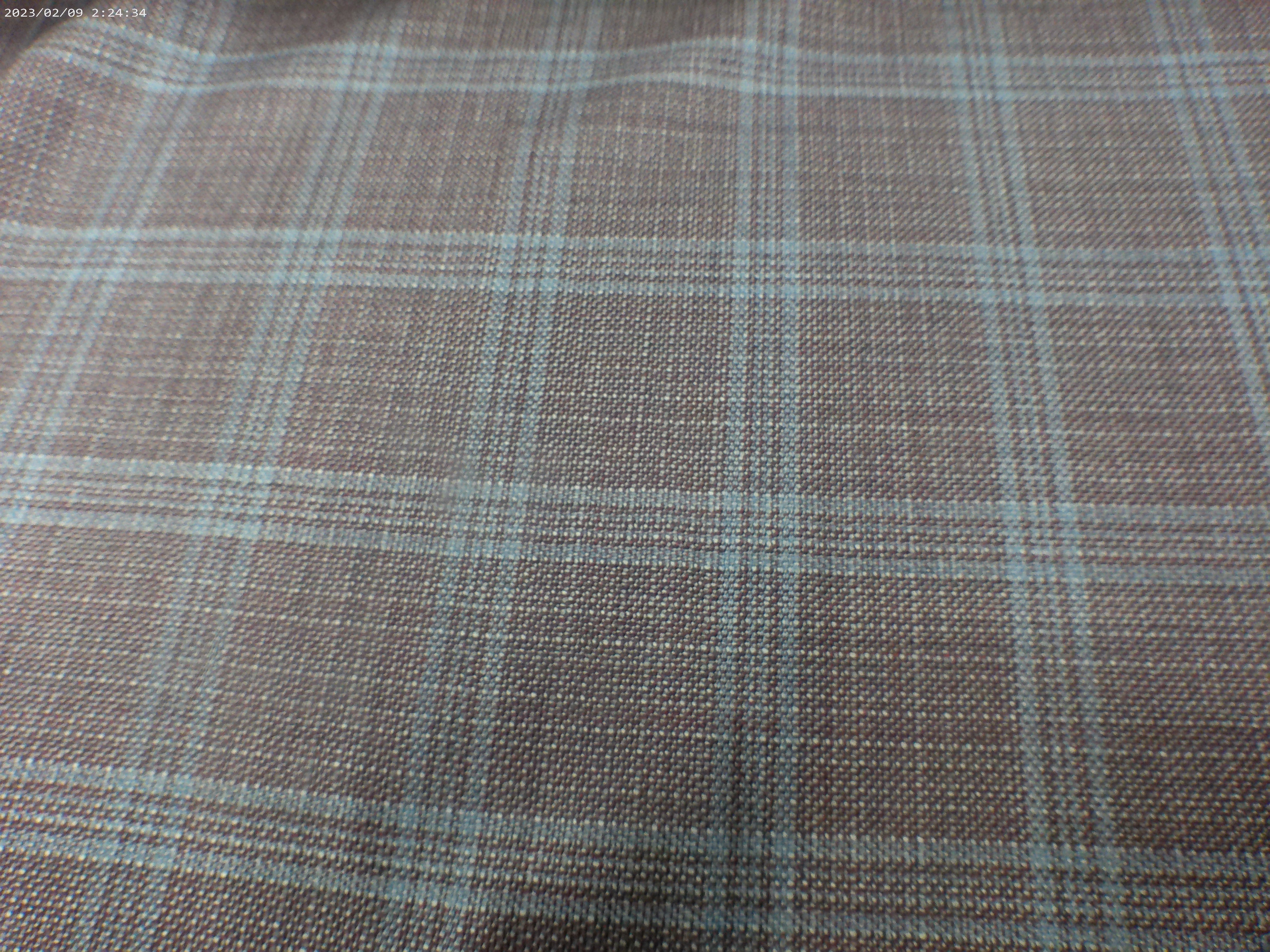 Blue Grey Check Silk Linen Wool Blazer Suiting