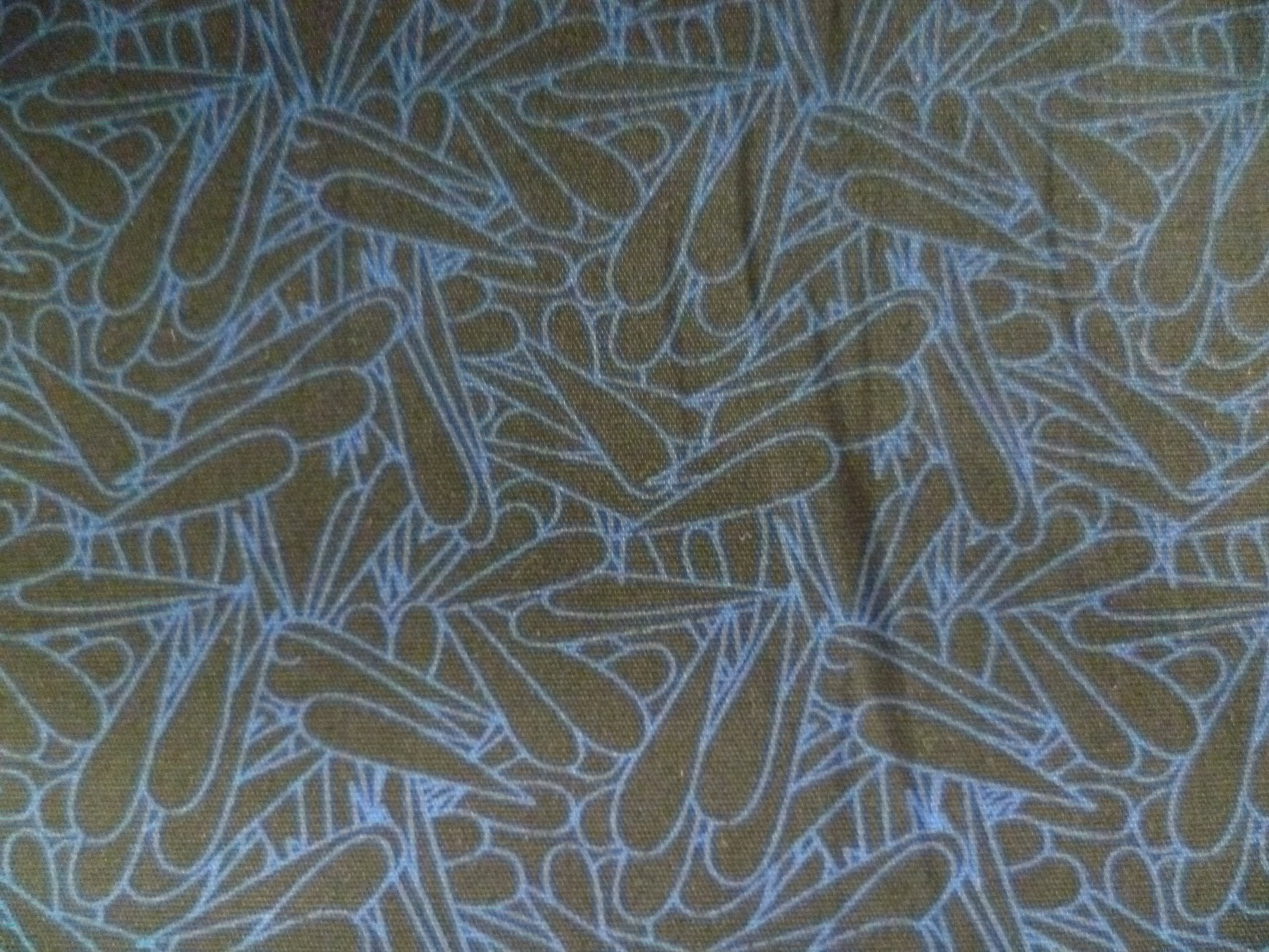 Blue Khaki Brown Floral Cotton Shirting