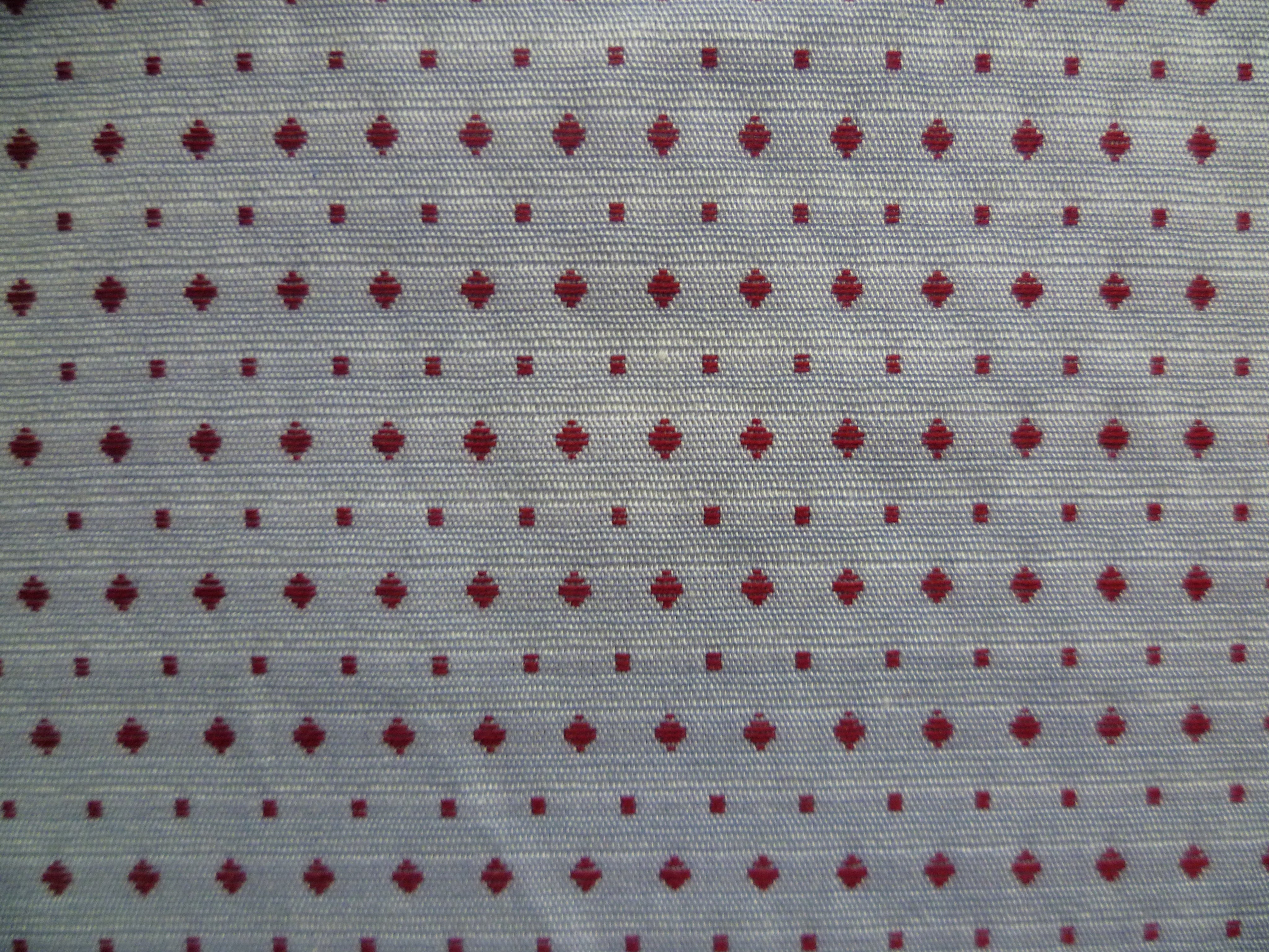 Blue Red Geometric Cotton Shirting