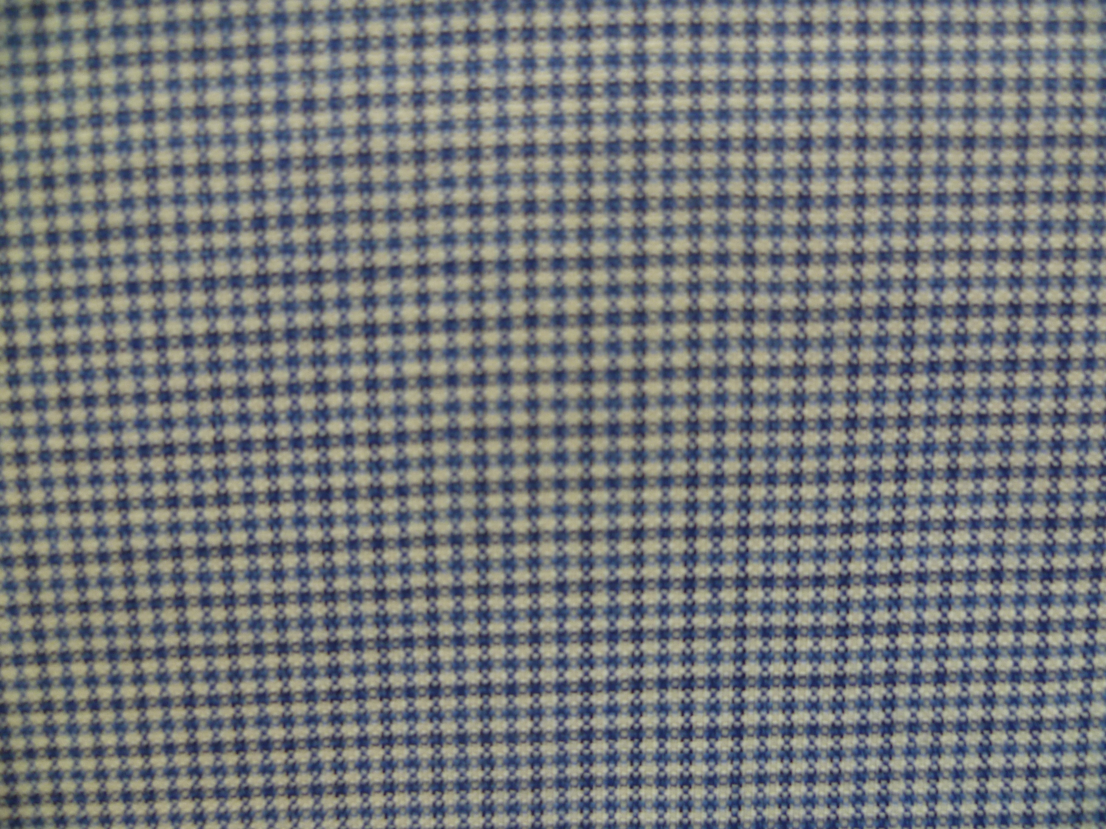 Blue White Check Wool Silk Suiting