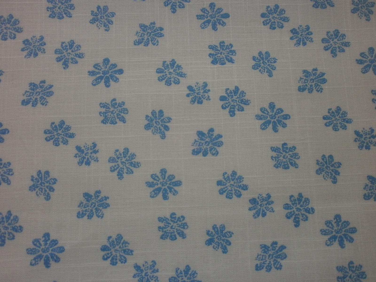 Blue White Floral Linen Shirting