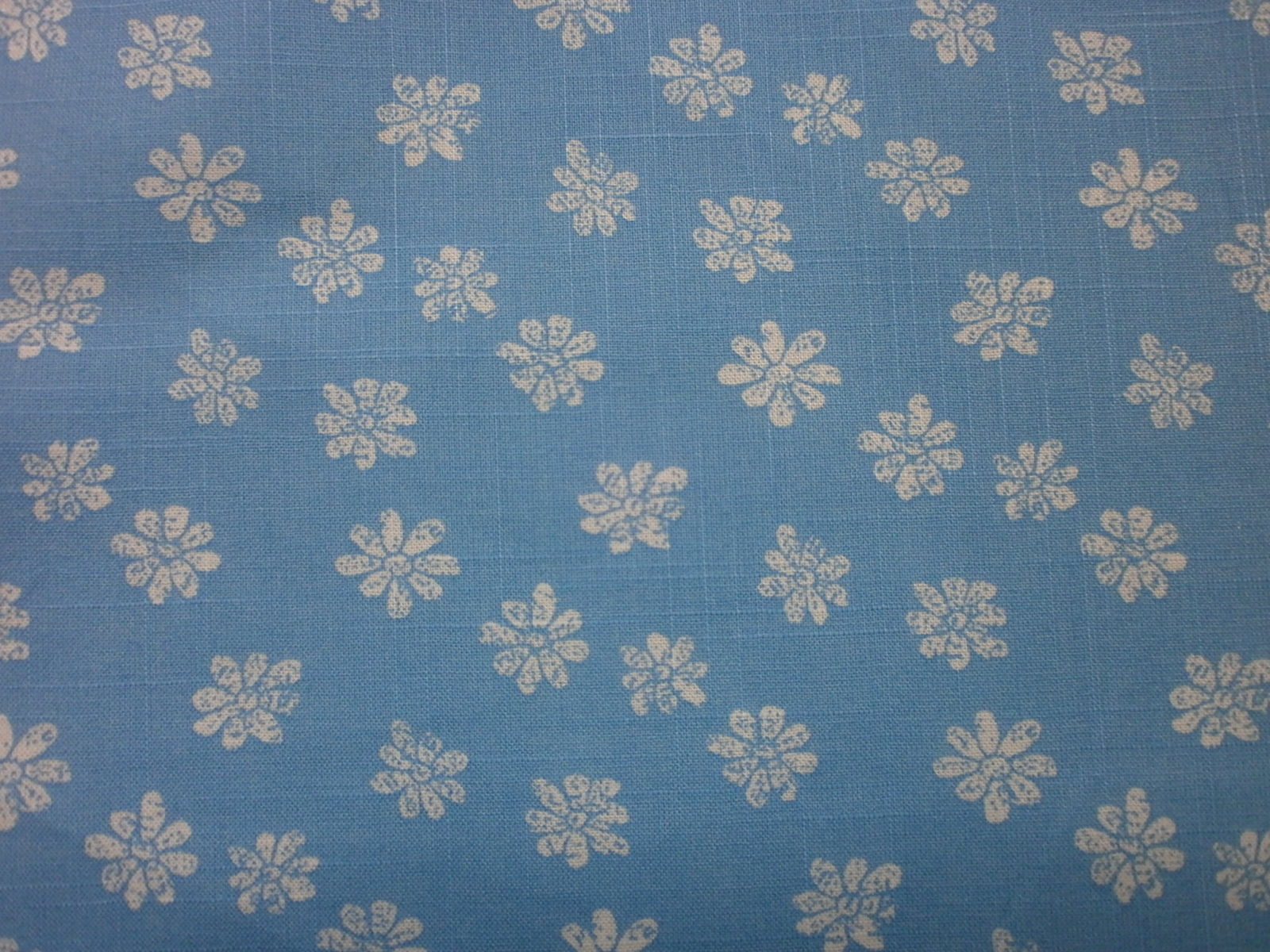 Blue White Floral Linen Shirting