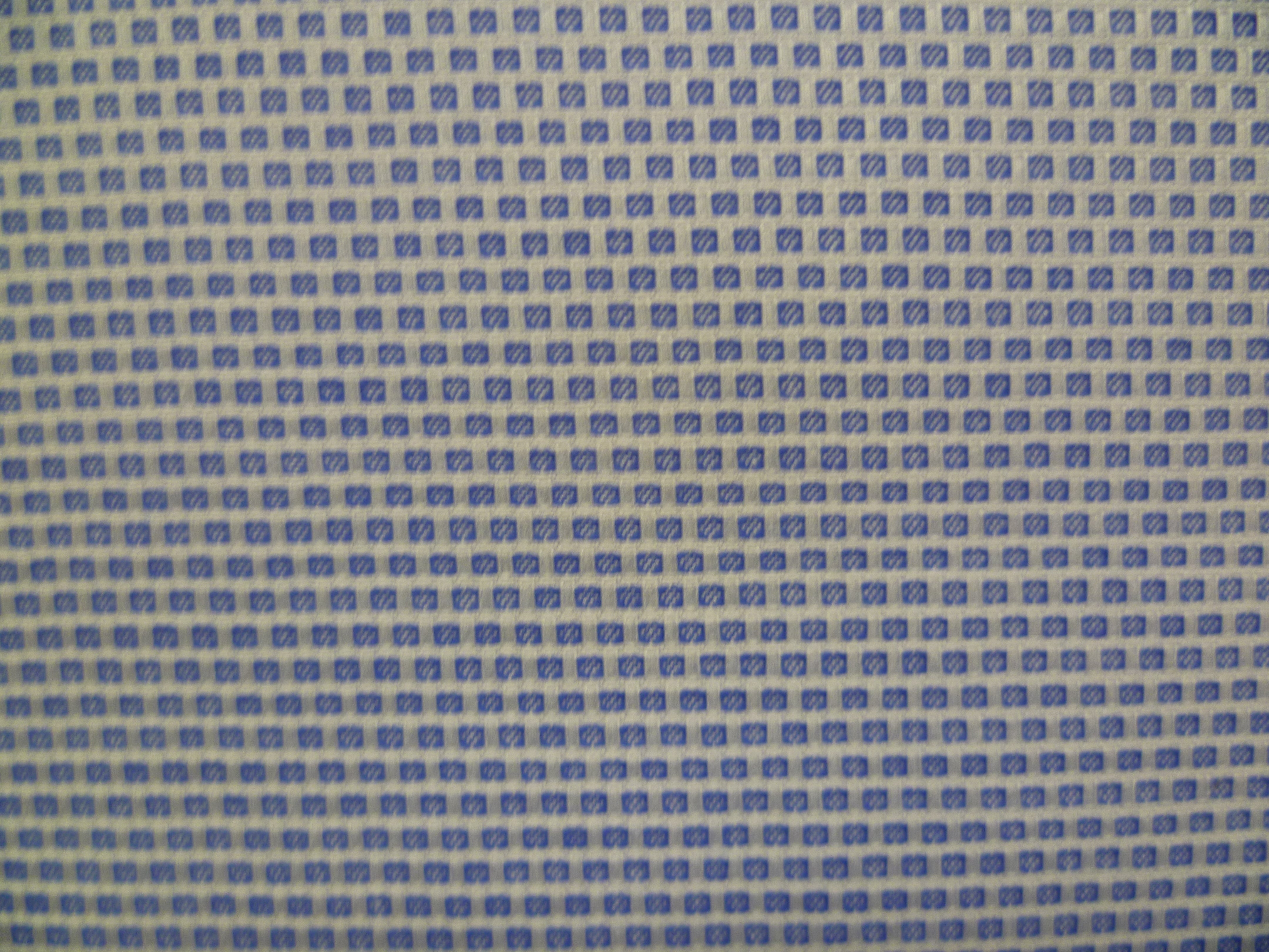 Blue White Geometric Cotton Shirting
