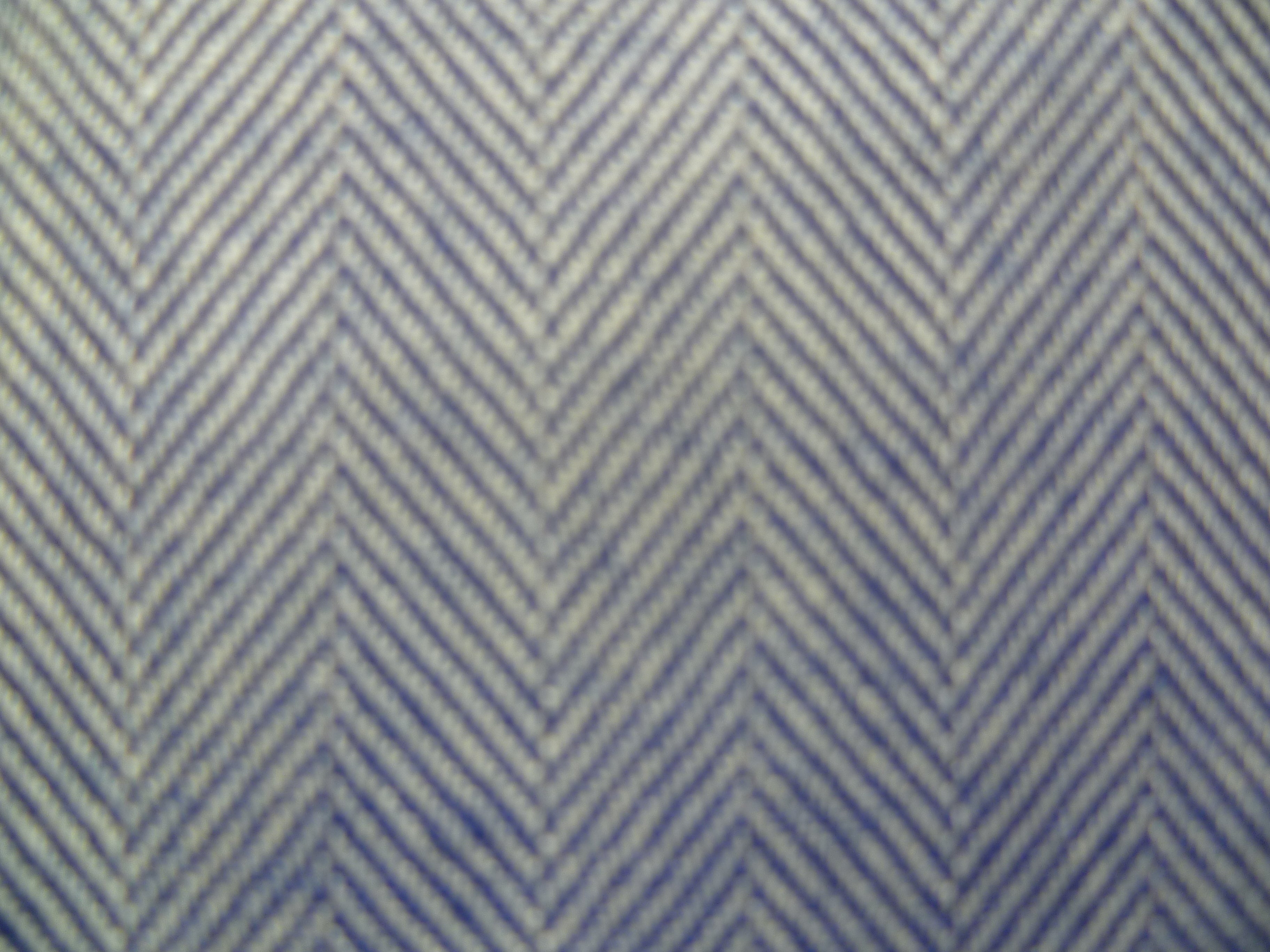 Blue White Herringbone Worsted Wool Suiting