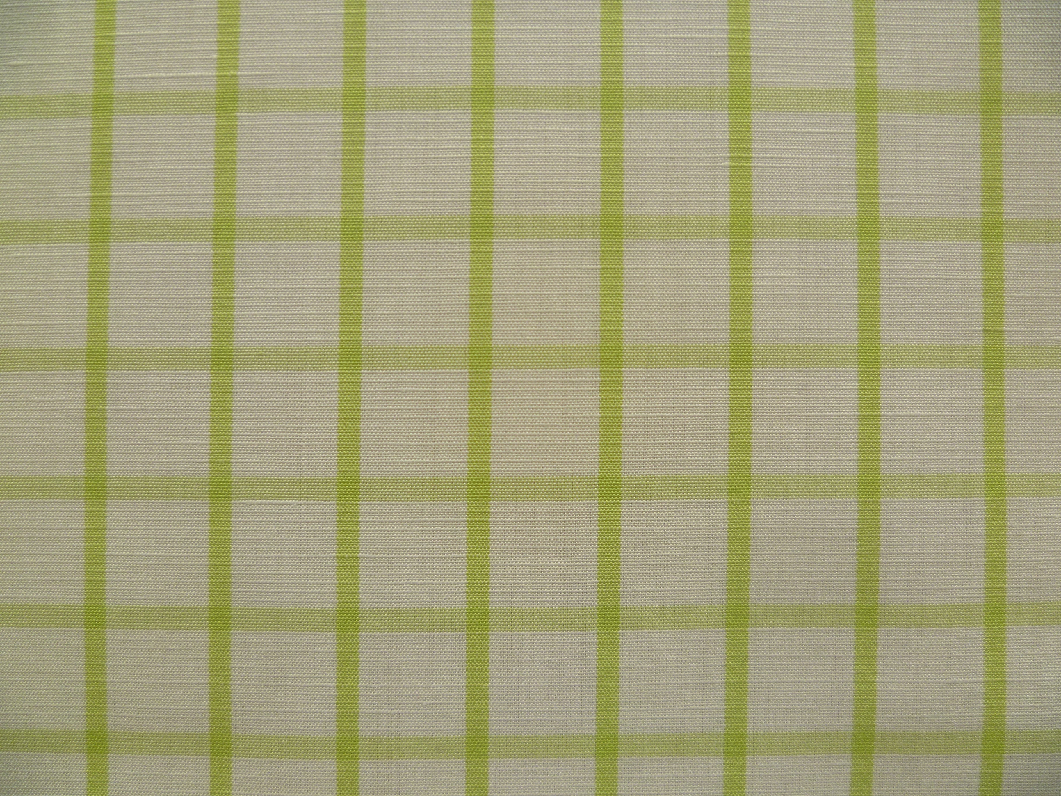 Bright Green White Check Cotton Linen Shirting