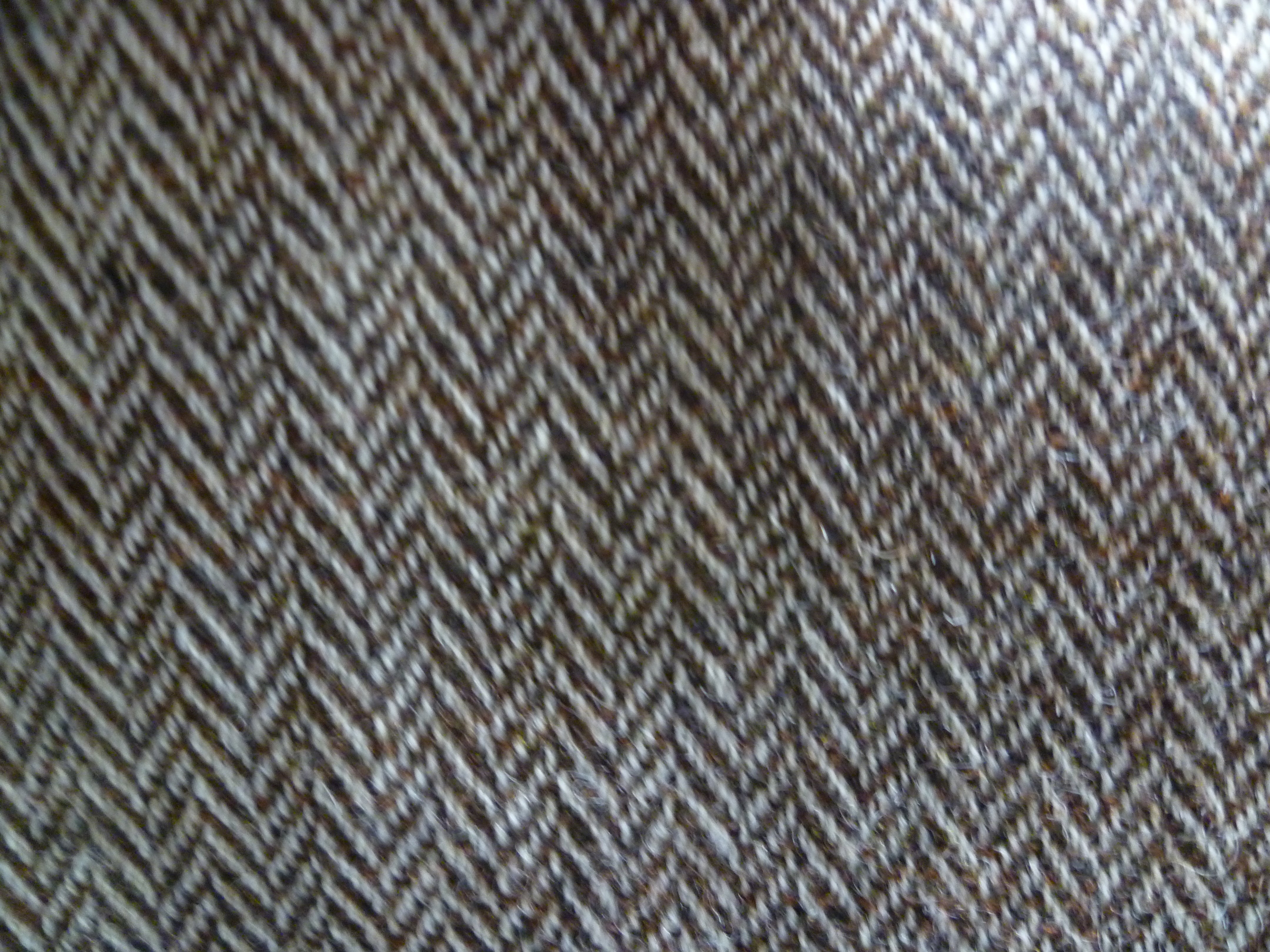 Brown Beige Herringbone Wool Blazer