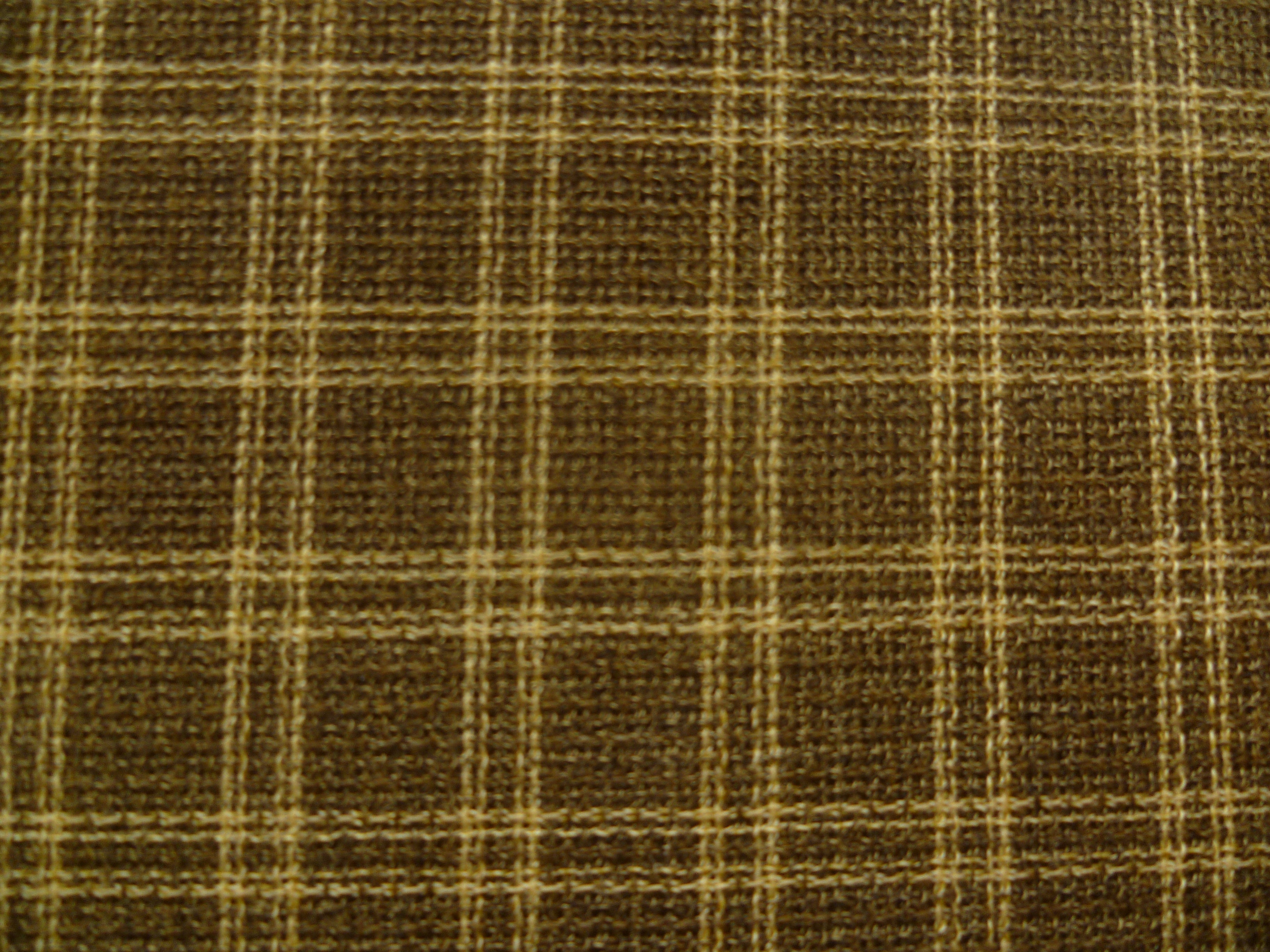 Brown Gold Check Wool Suiting