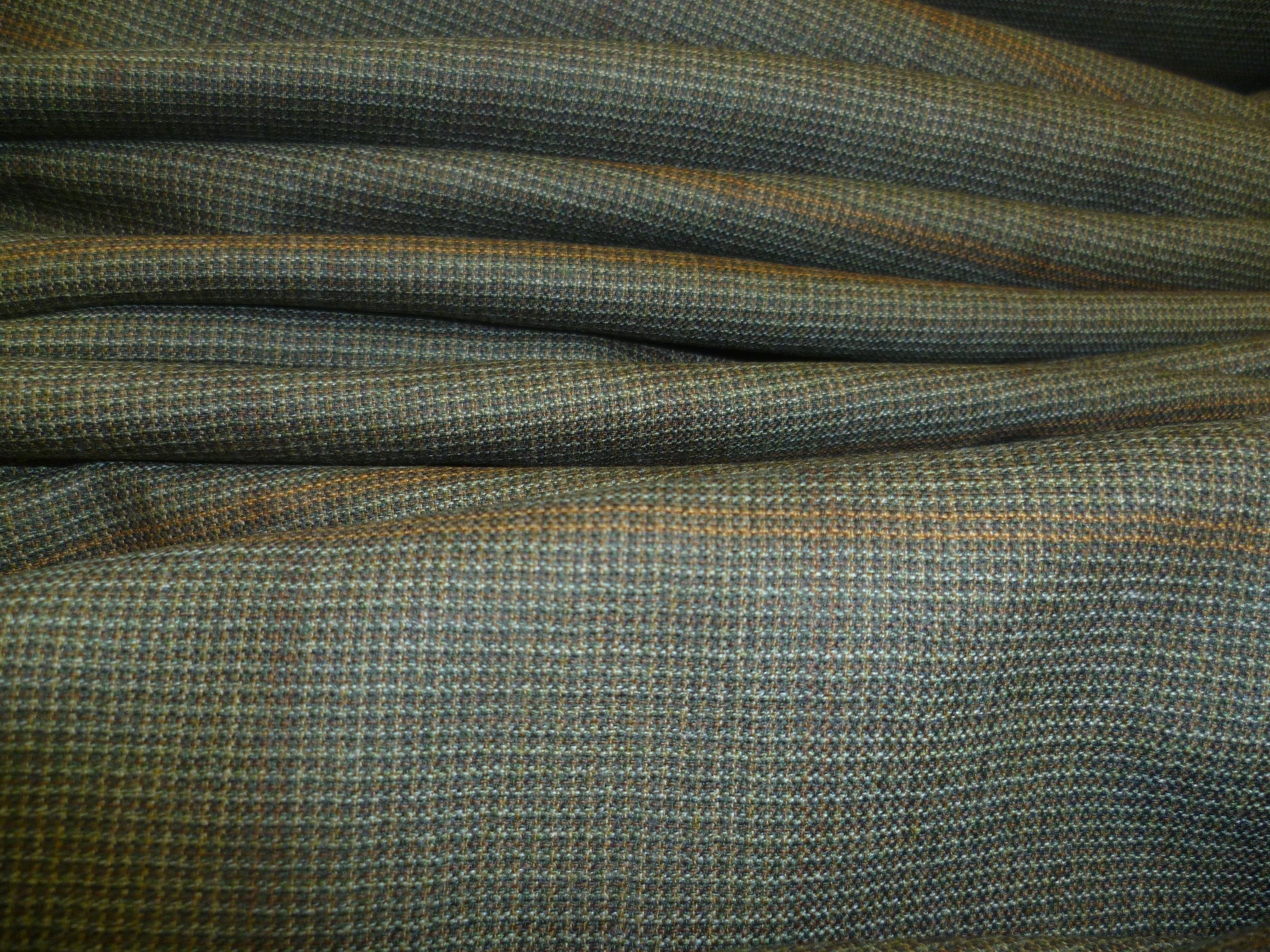 Brown Green Check Cashmere Wool Blazer Suiting