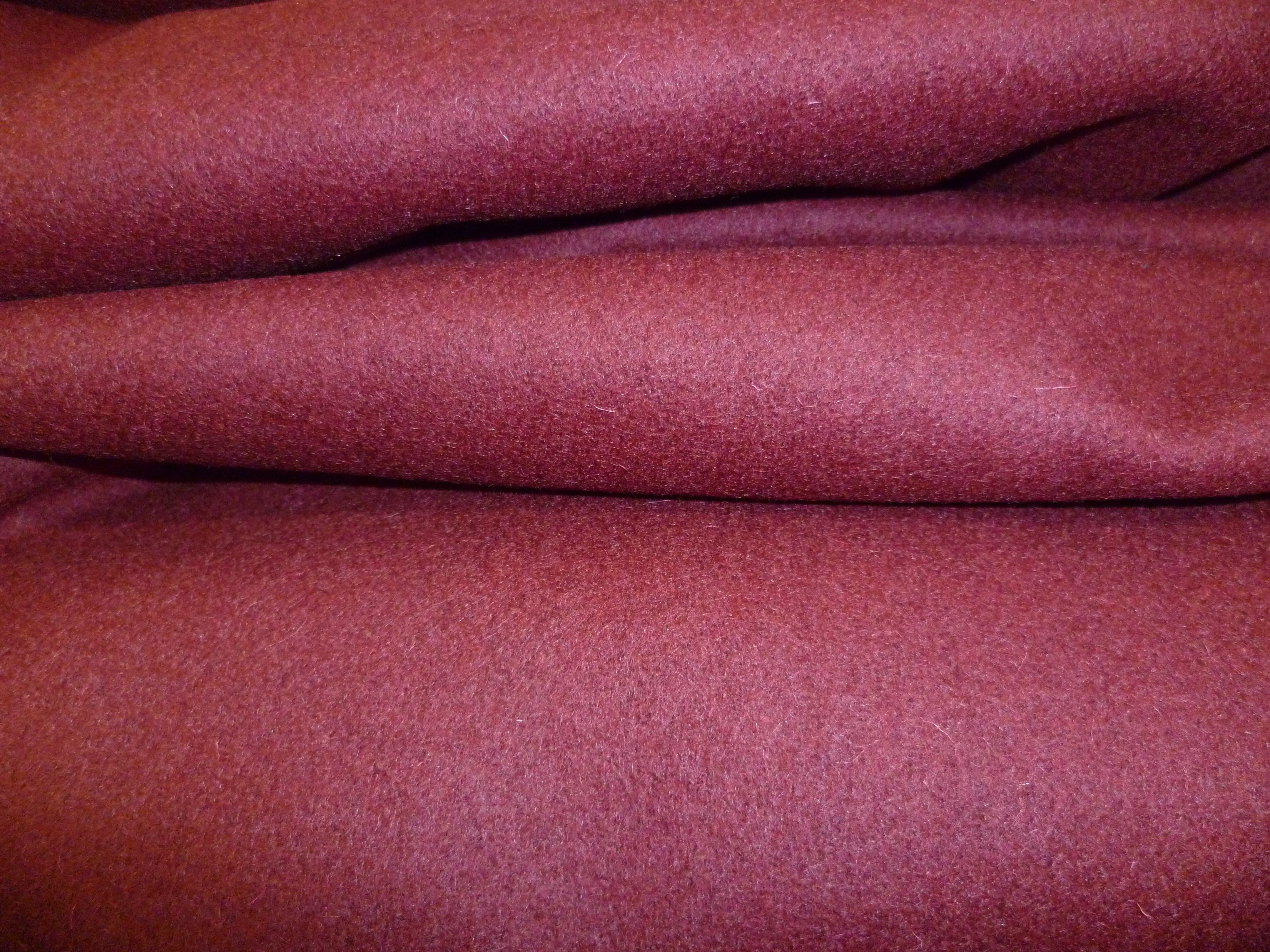Burgundy Red Plain Wool Coating