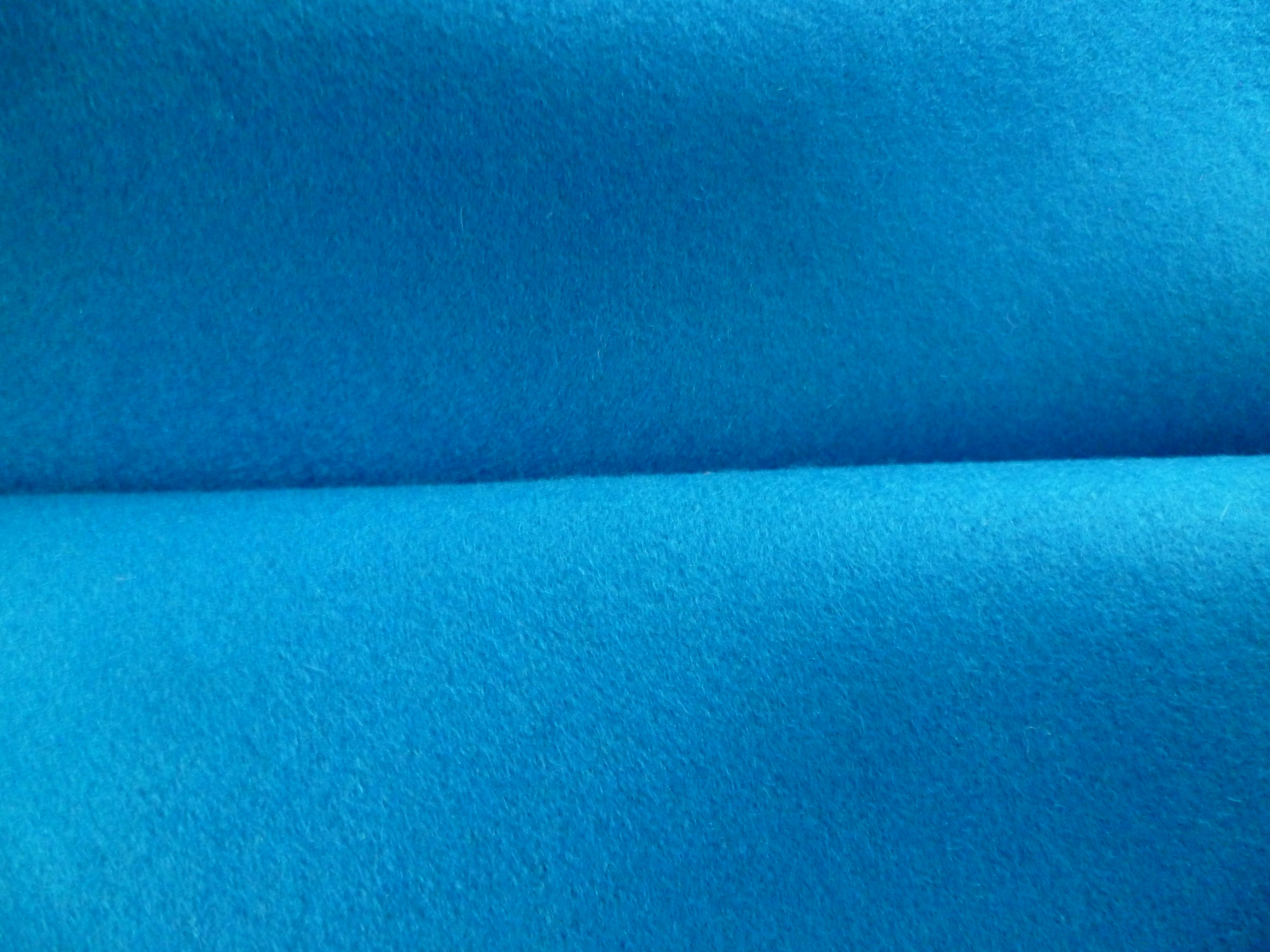 Cerulean Blue Plain Wool Blazer Coating