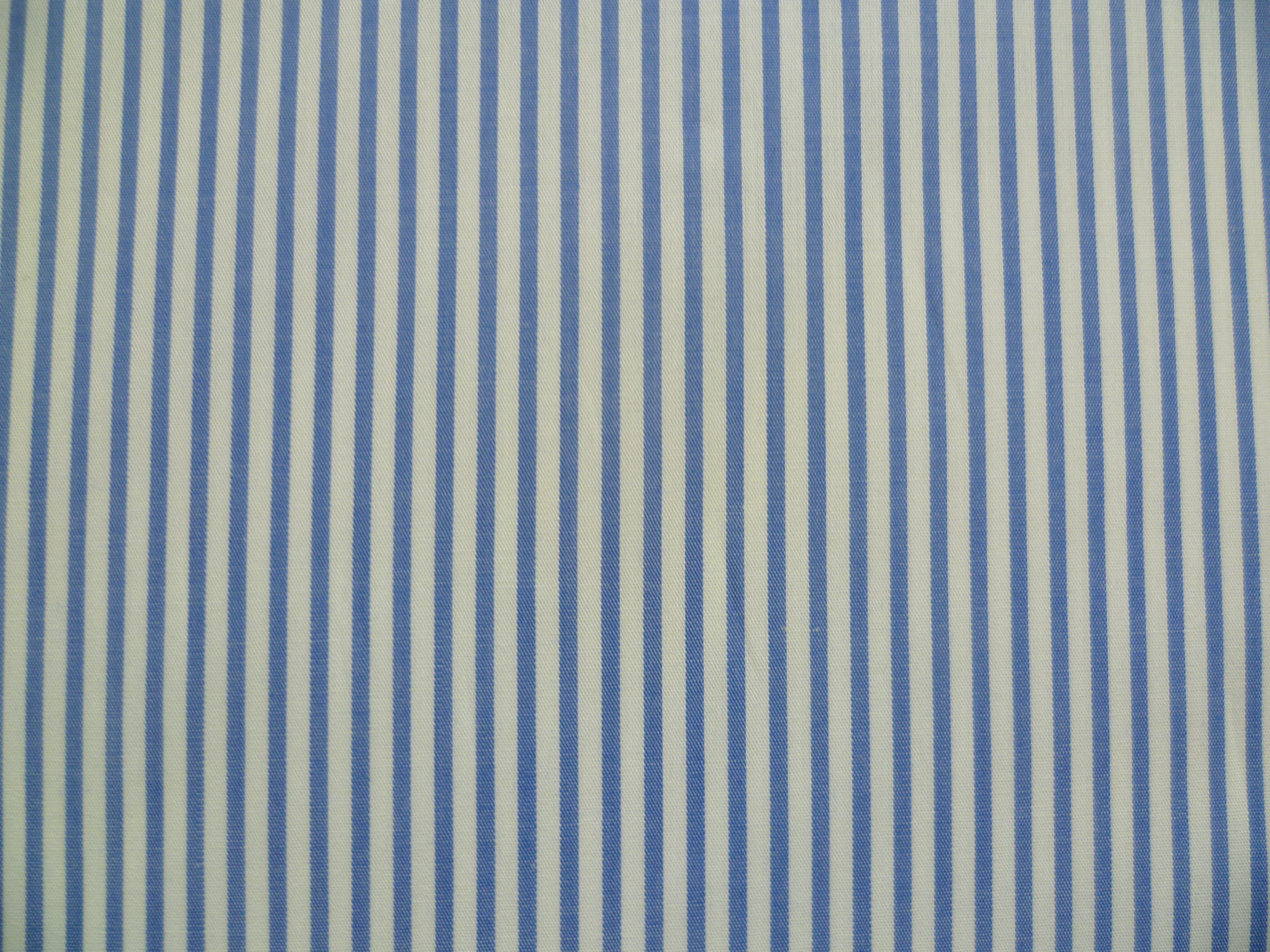French Blue White Bengal Stripe Cotton Shirting