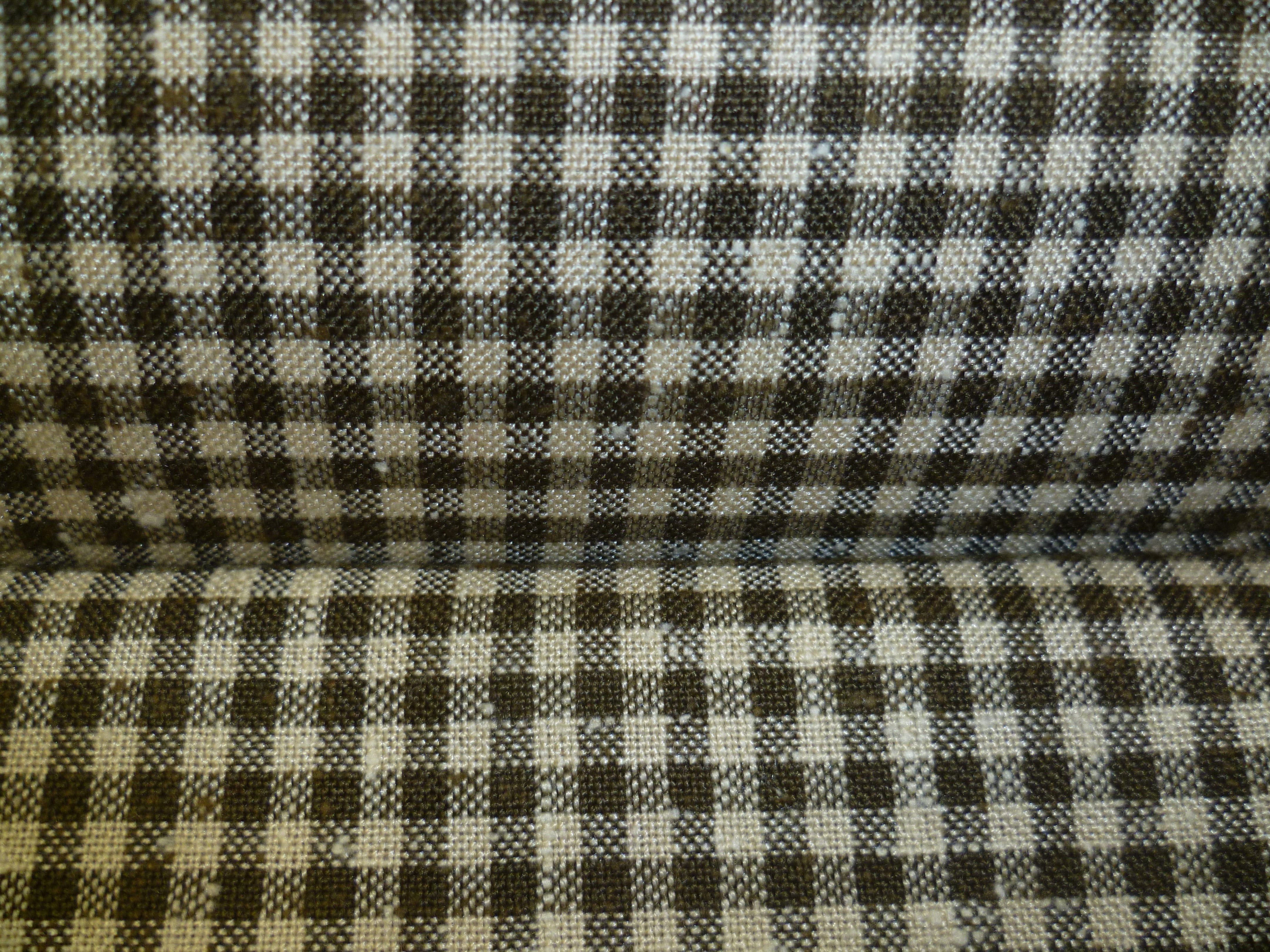 Green White Check Silk Linen Blazer Suiting