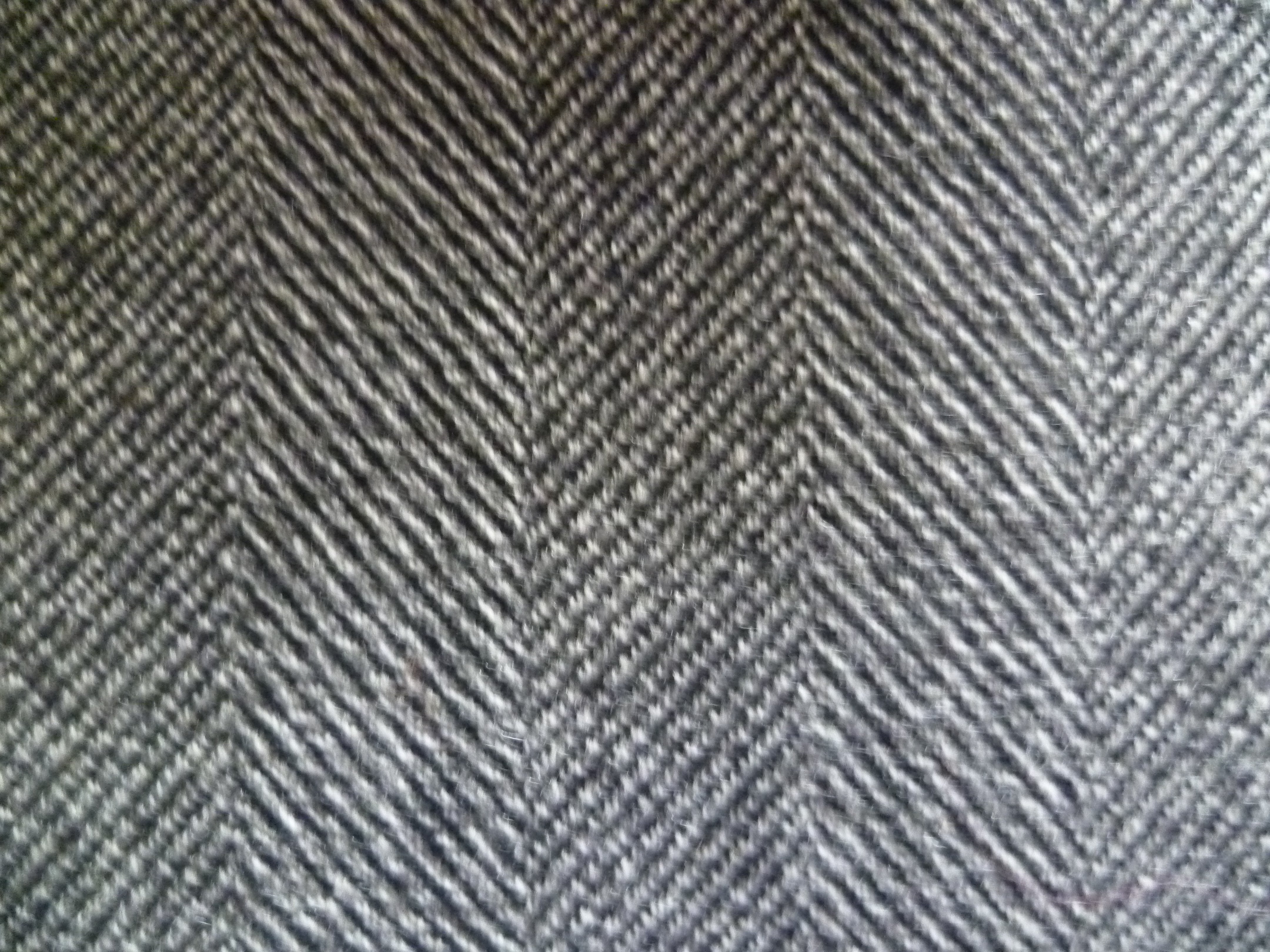 Grey Black Herringbone Wool Blazer Suiting