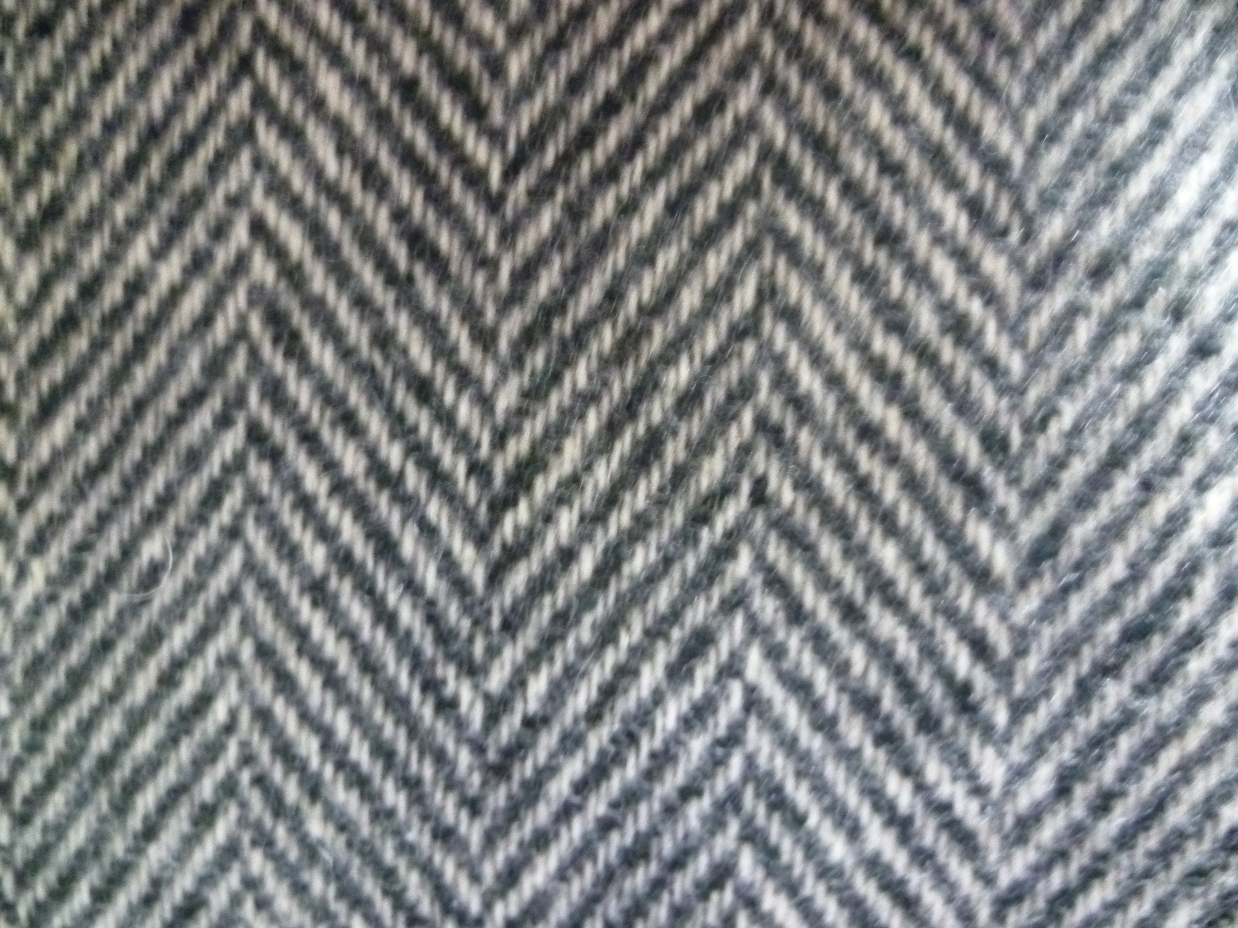 Grey Black Herringbone Wool Coating