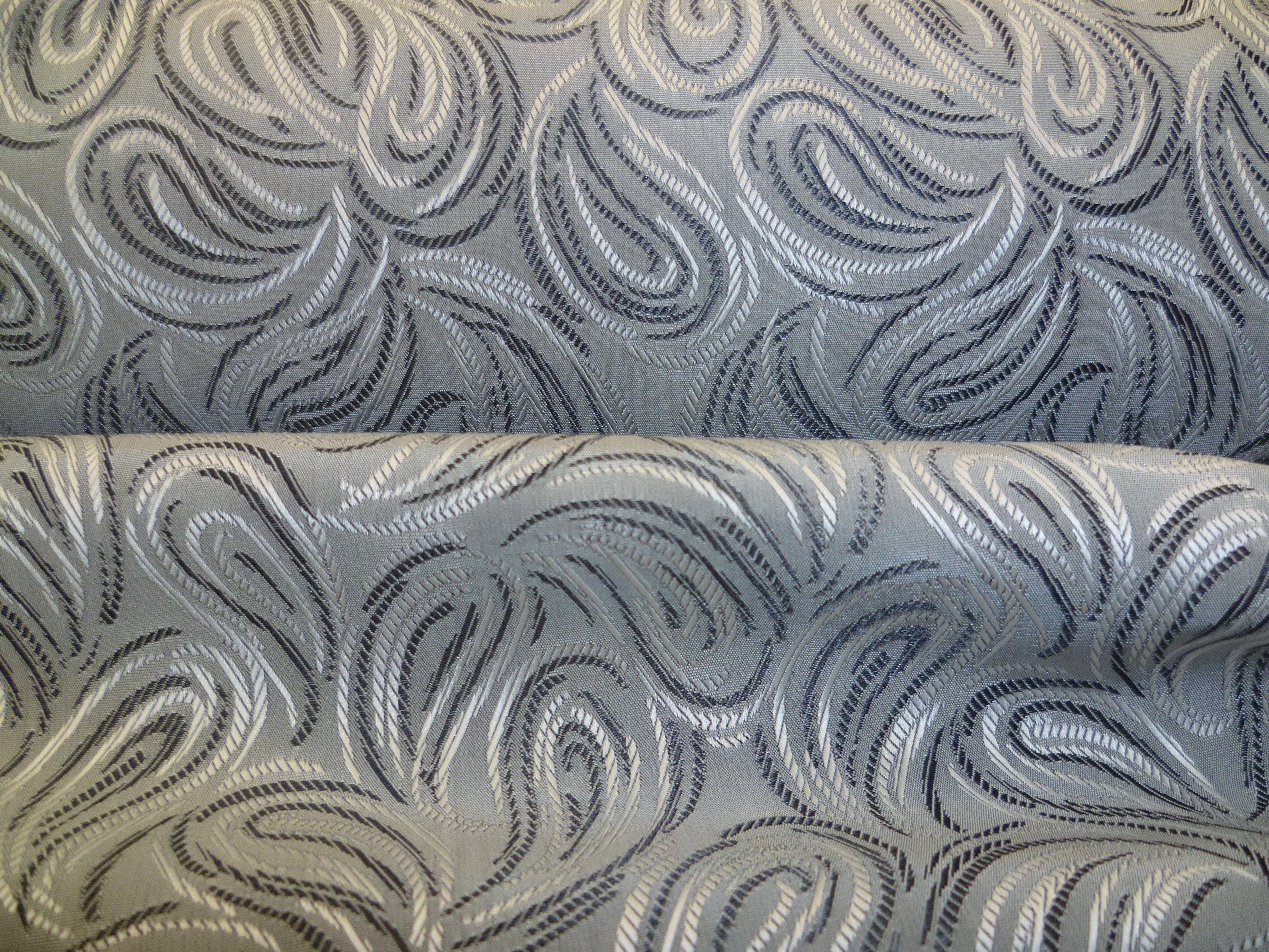 Grey Black Paisley Silk Rayon Blazer Suiting