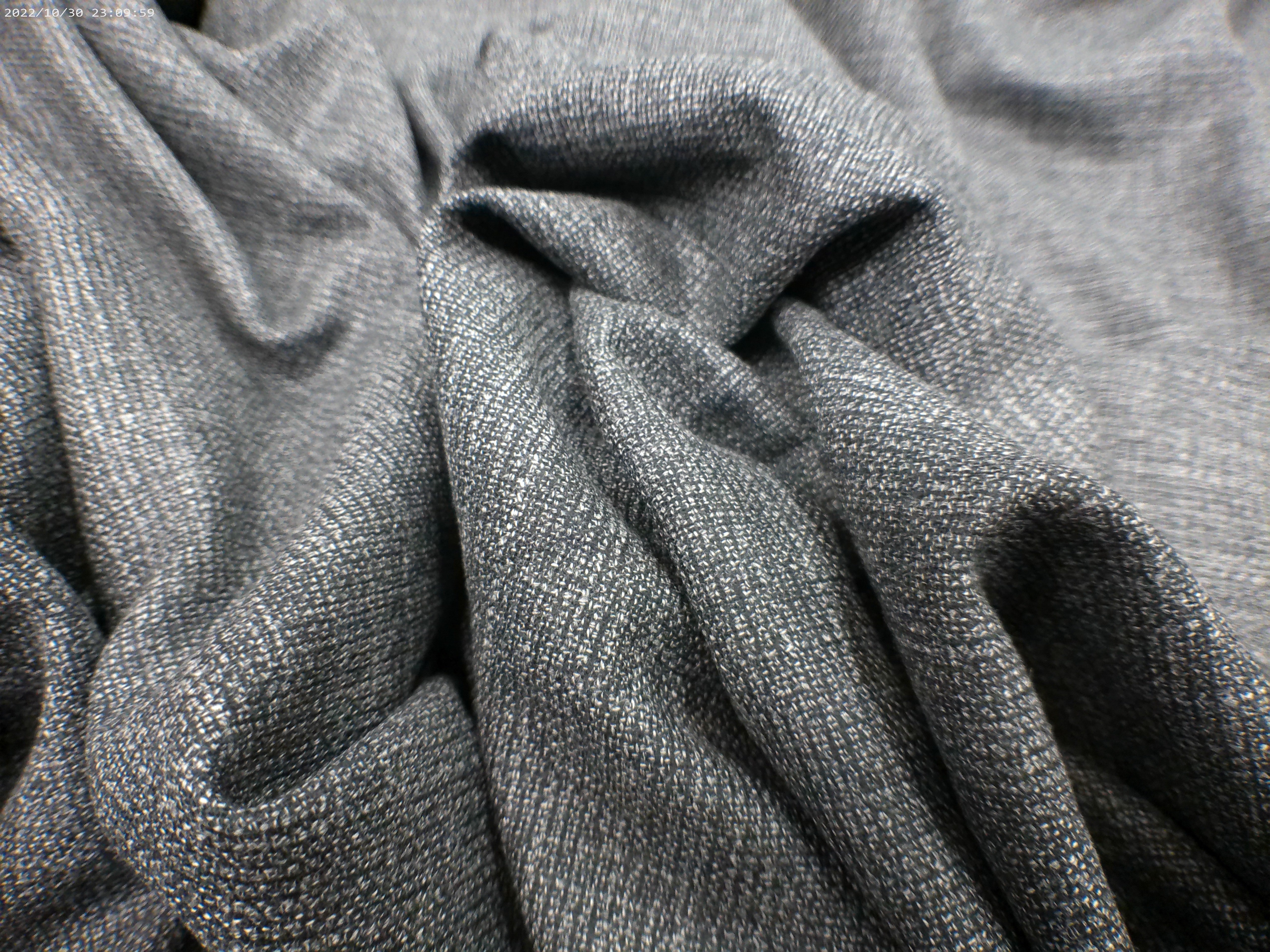 Grey Black Plain Silk Linen Wool Suiting