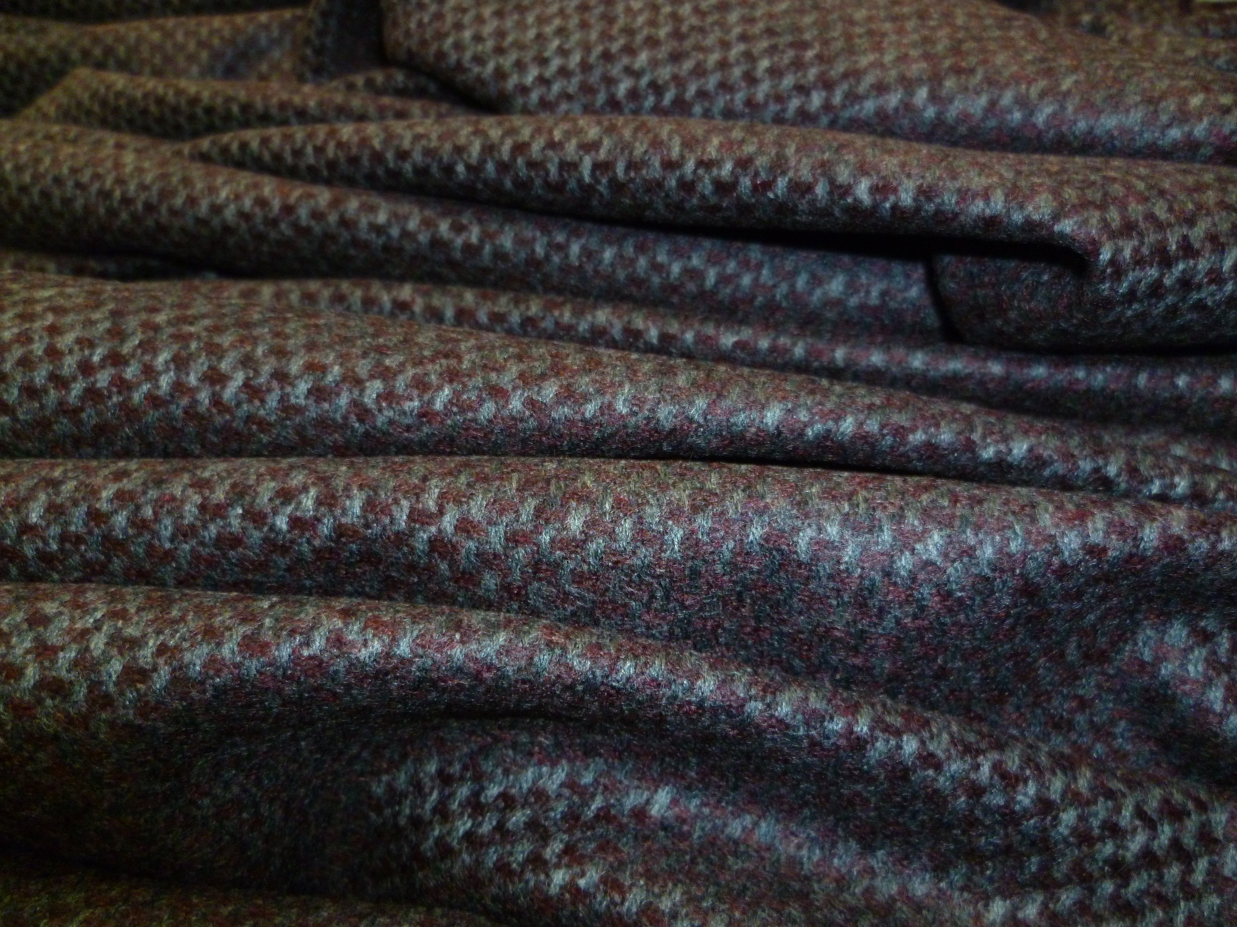 Grey Red Check Cashmere Wool Blazer Coating