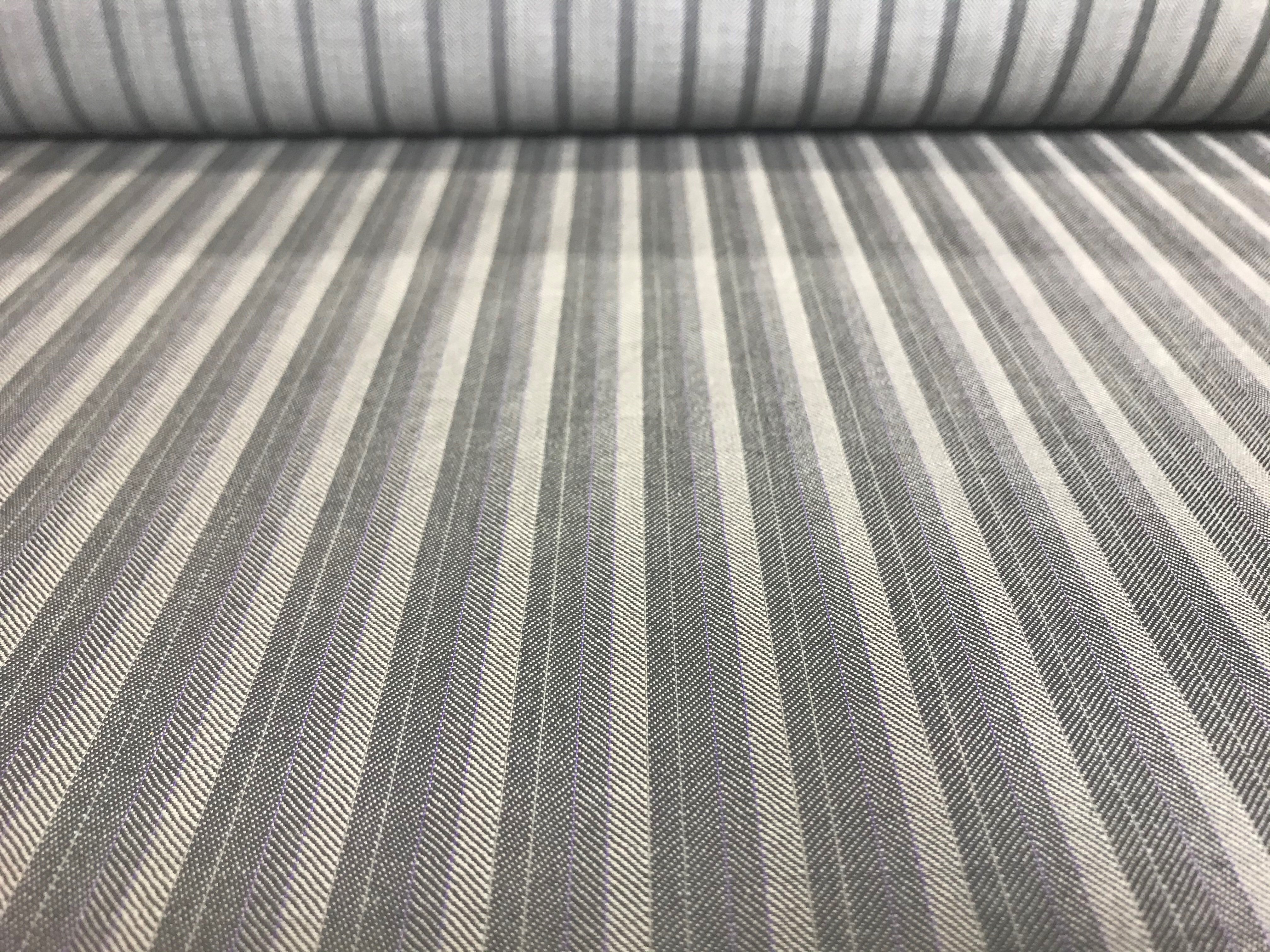Grey Tonal Stripe Wool Blazer Suiting
