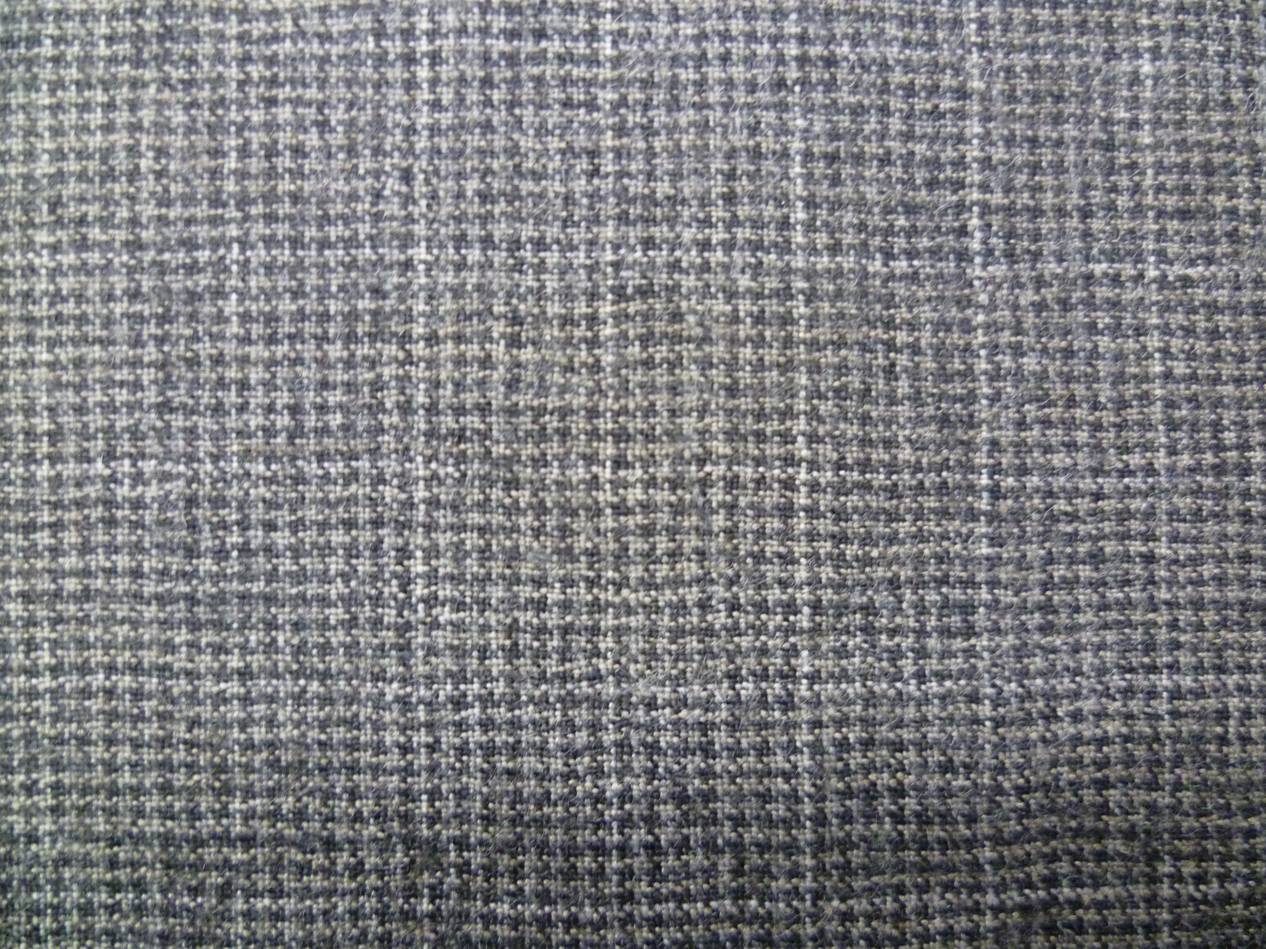 Grey White Check Wool Suiting