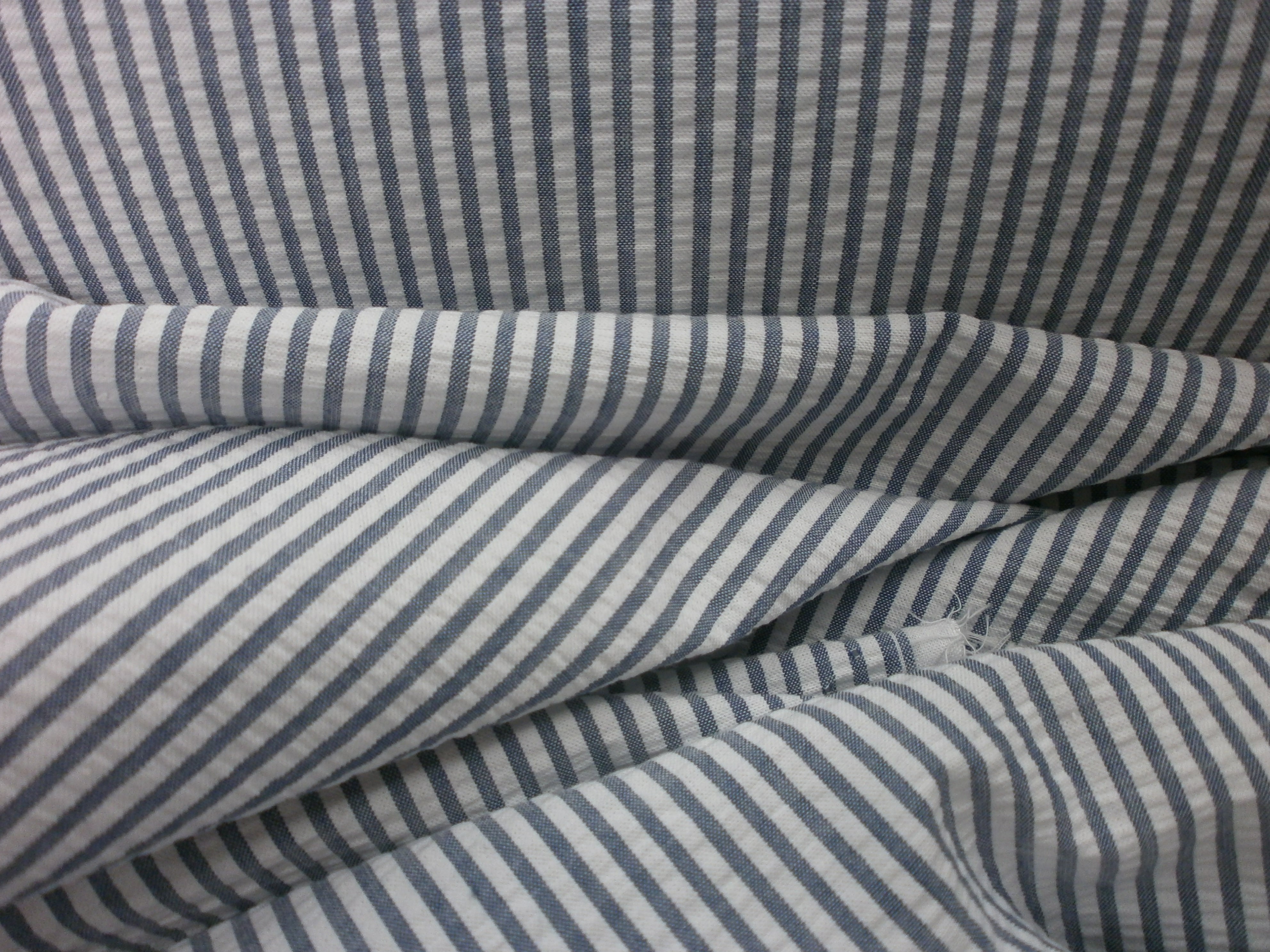 Grey White Stripe Cotton Shirting
