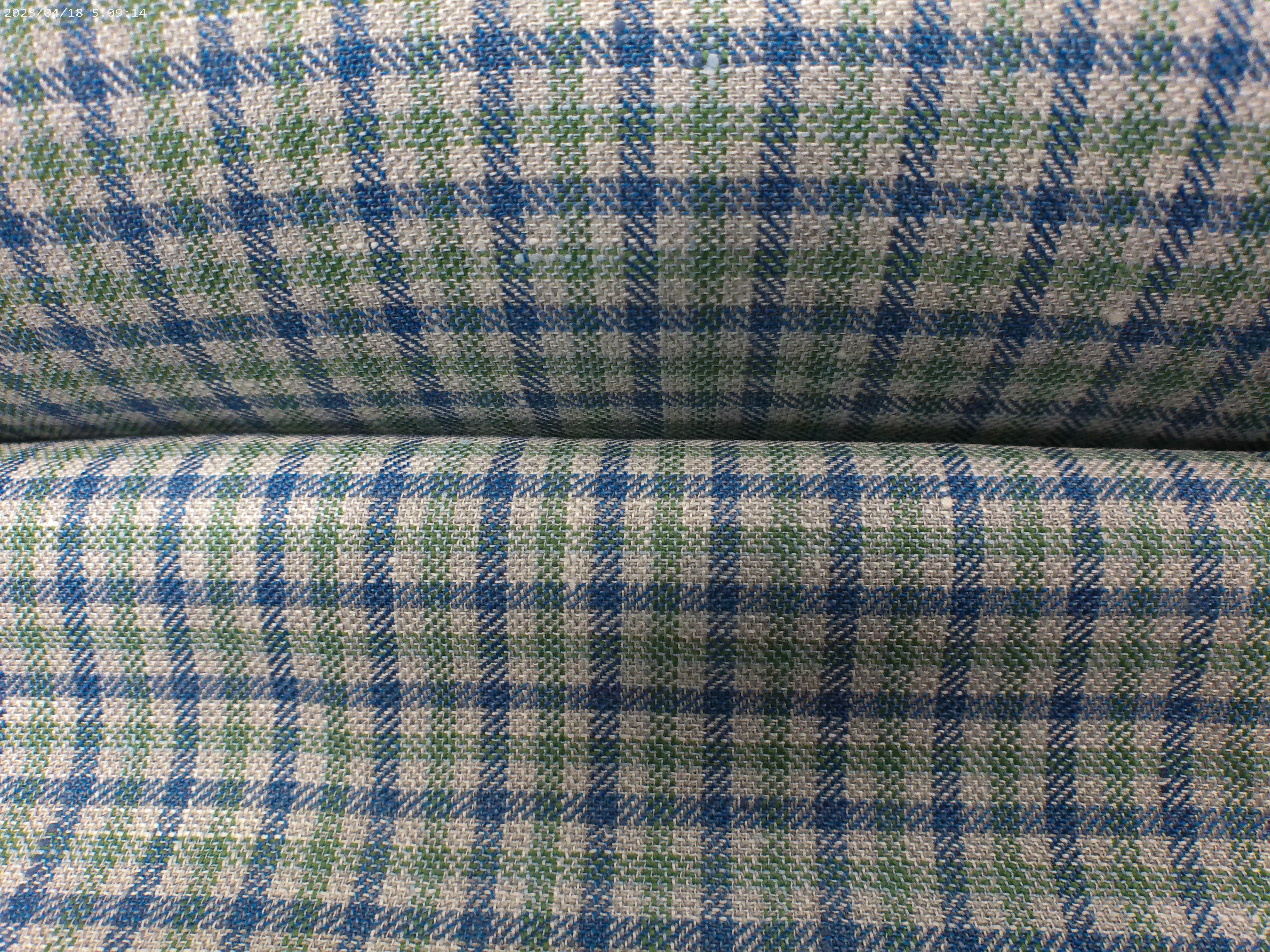 Multicolour Check Silk Linen Wool Blazer Suiting