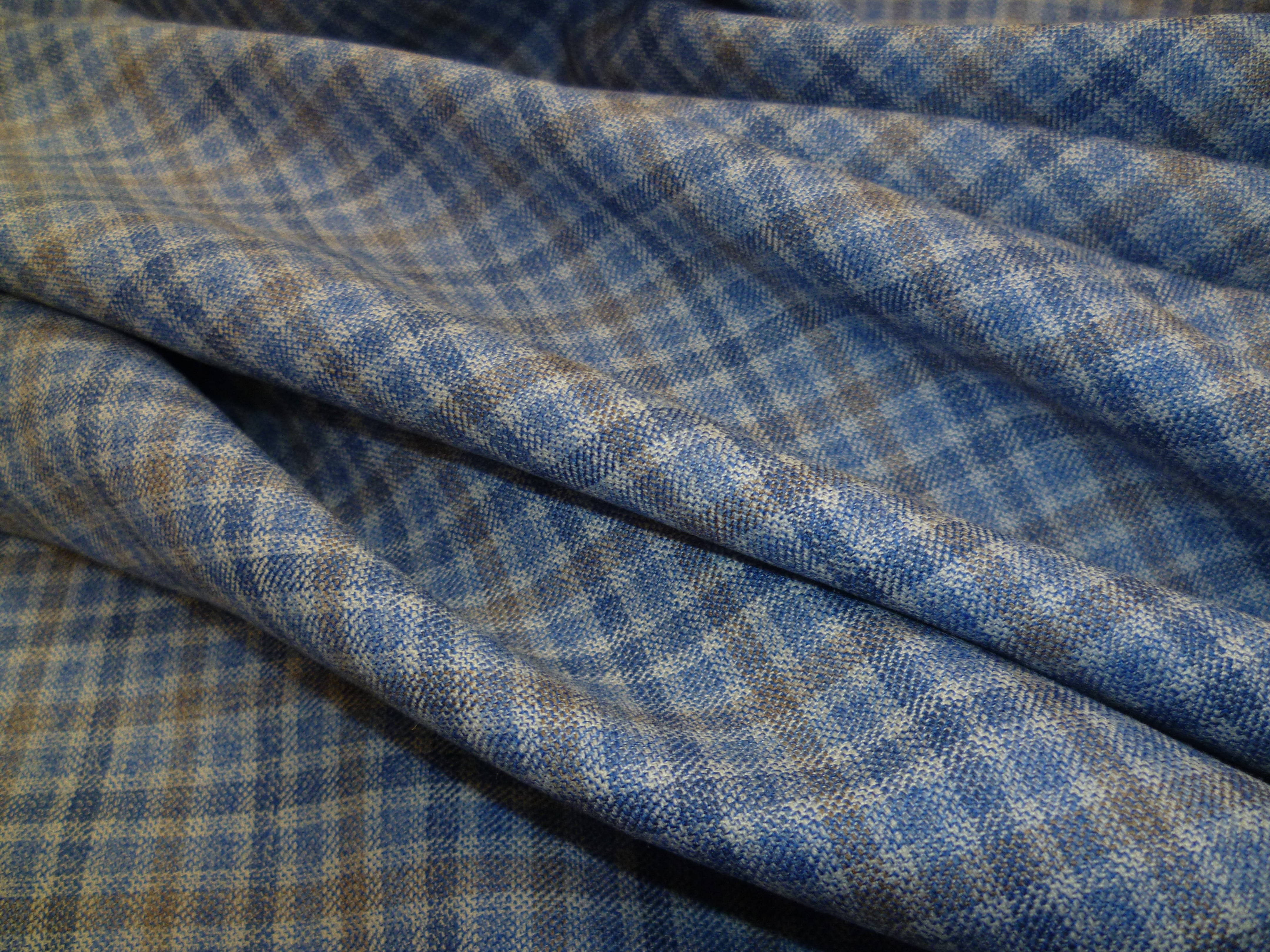 Multicolour Check Wool Blazer Suiting