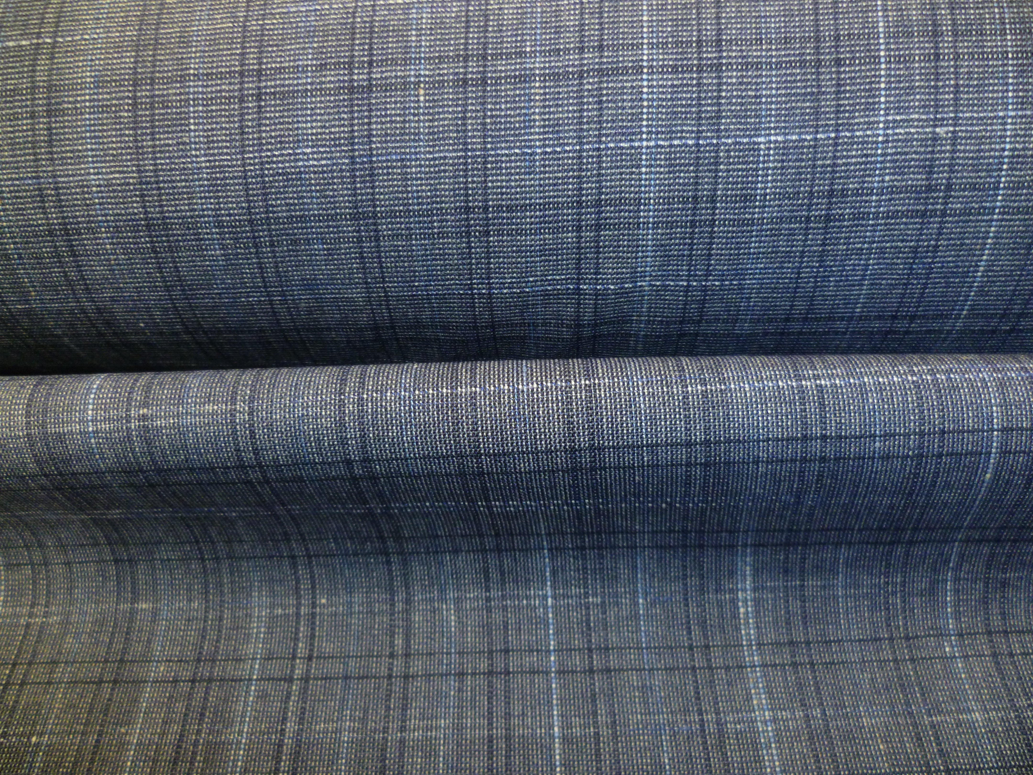 Multicolour Check Wool Linen Suiting