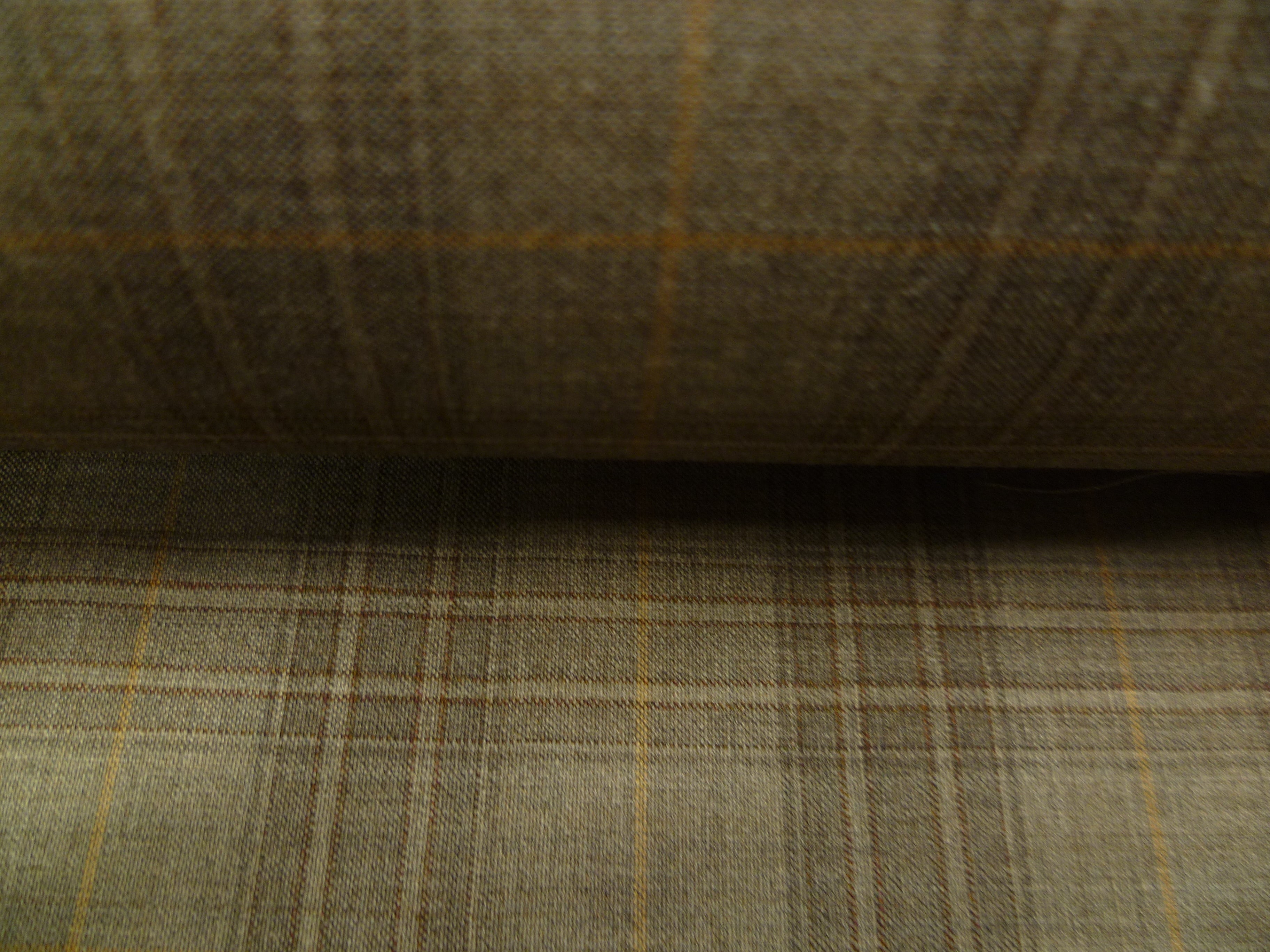 Multicolour Check Worsted Wool Suiting